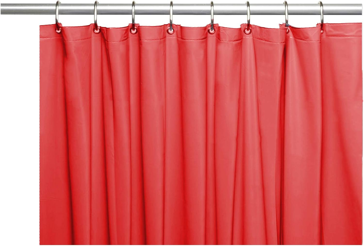 Venice Home Heavy Duty Vinyl Shower Curtain Liner With 12 Metal Grommets Red