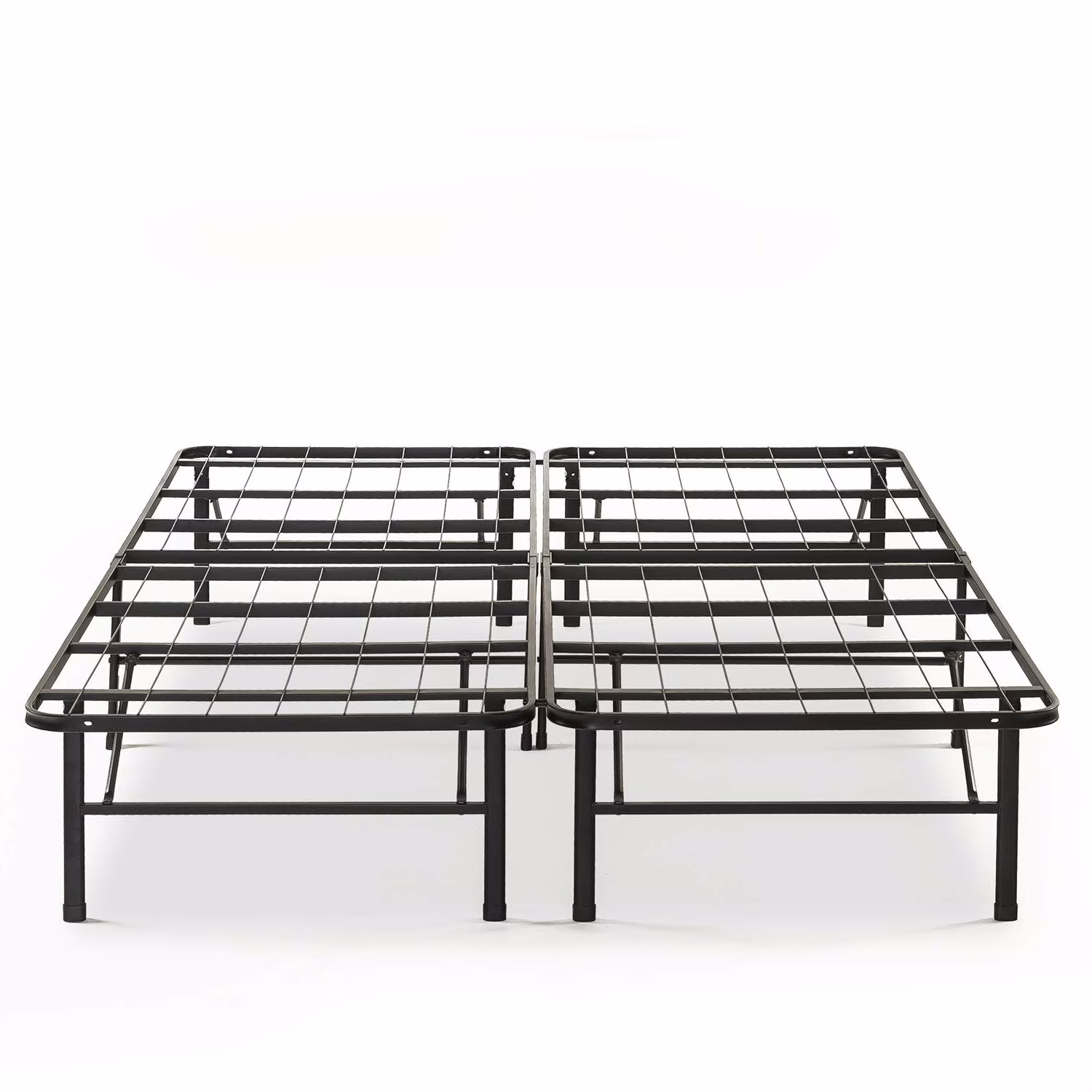 Queen size Folding Sturdy Metal Platform Bed Frame with Storage Space