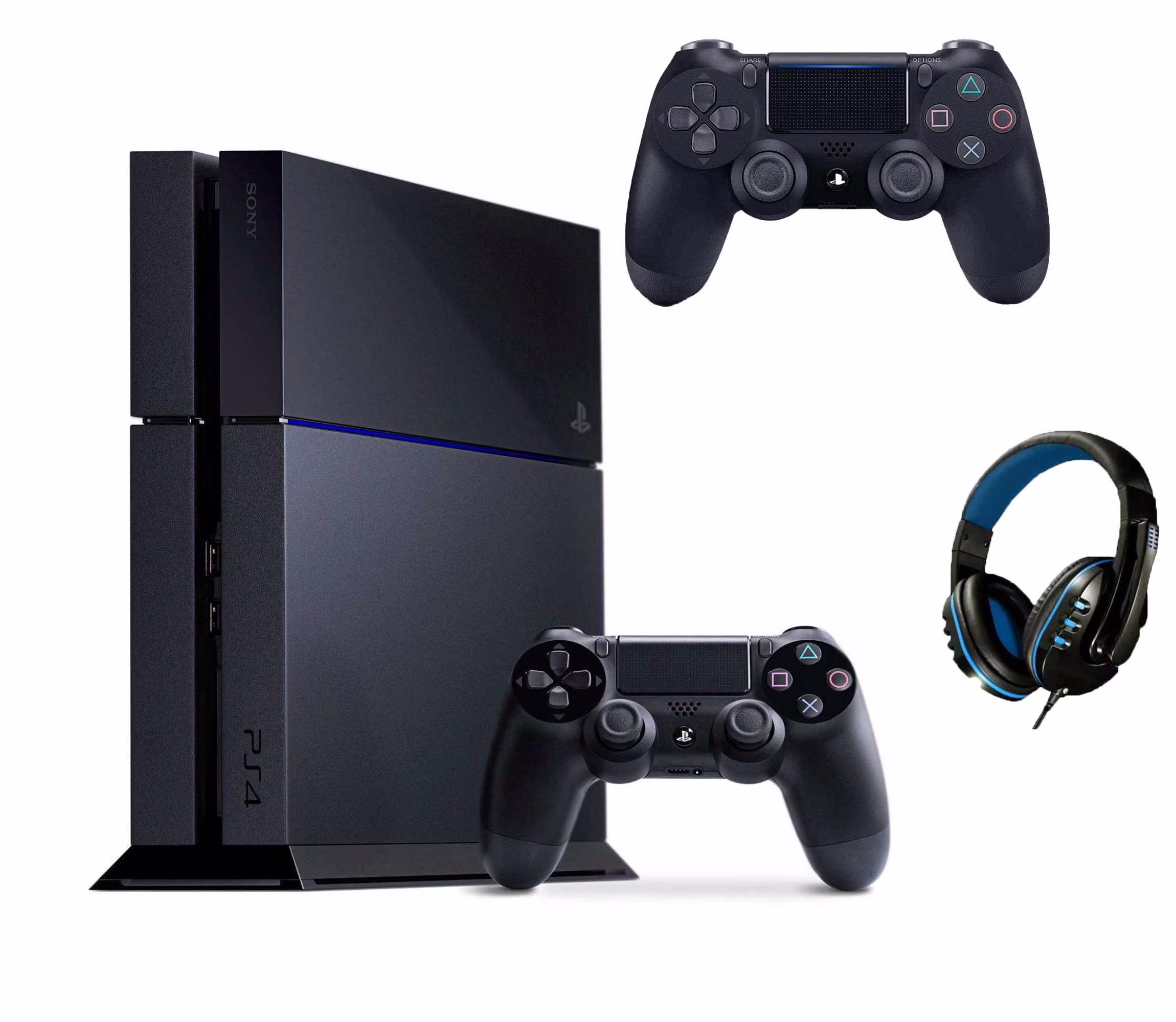 Sony PlayStation 4 500GB Gaming Console Black Included FIRE SLAB GAMING Bundle Like New