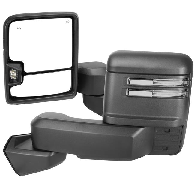 Spec D Tuning RMX-SIE1915G3HP-FS Black Power Heated Towing Mirror with Clear Turn Signal for 2019-2022 GMC Sierra 1500