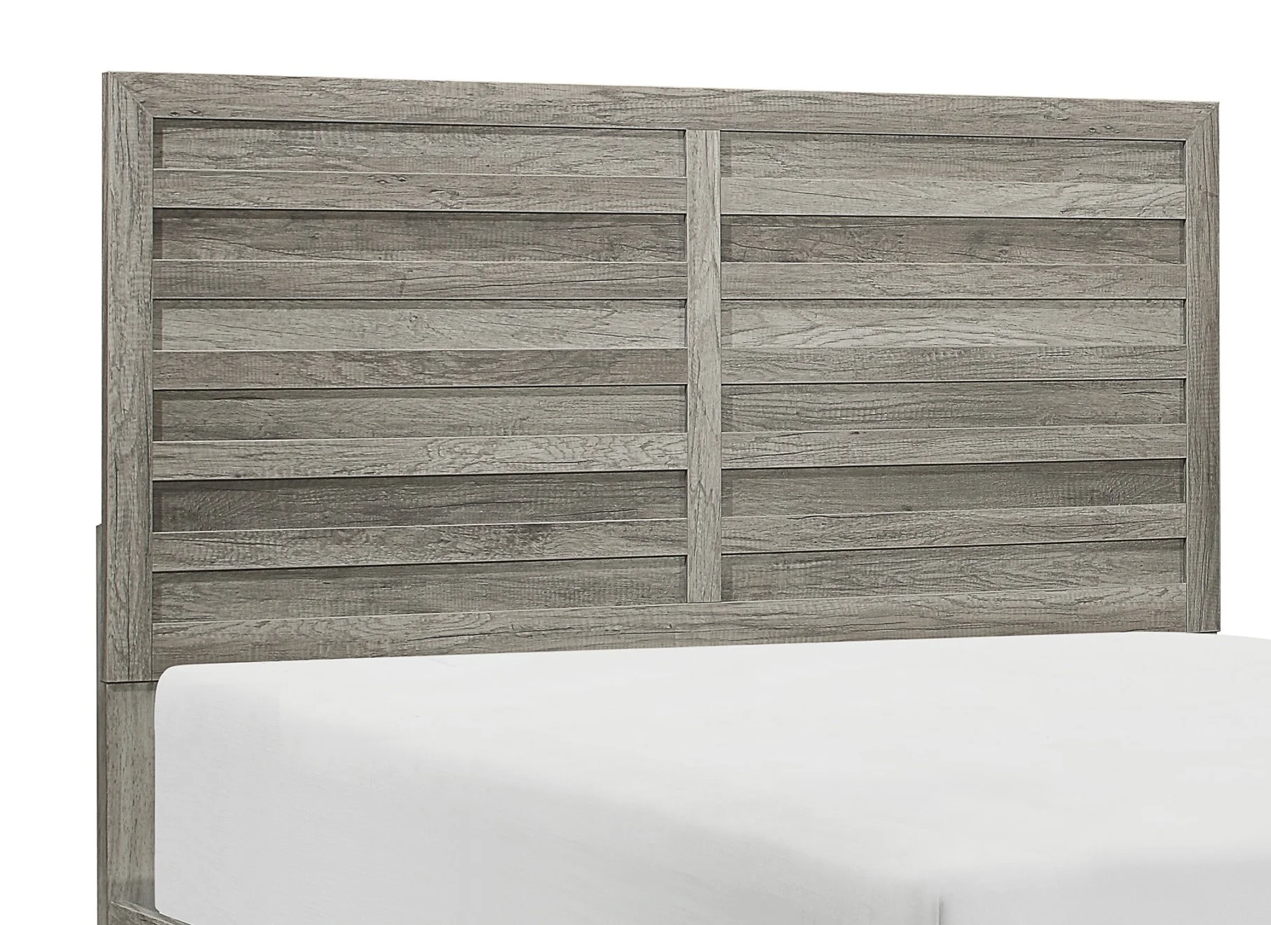 Classic Weathered Gray Finish California King Size Bed 1pc Rusticated Style Bedroom Furniture