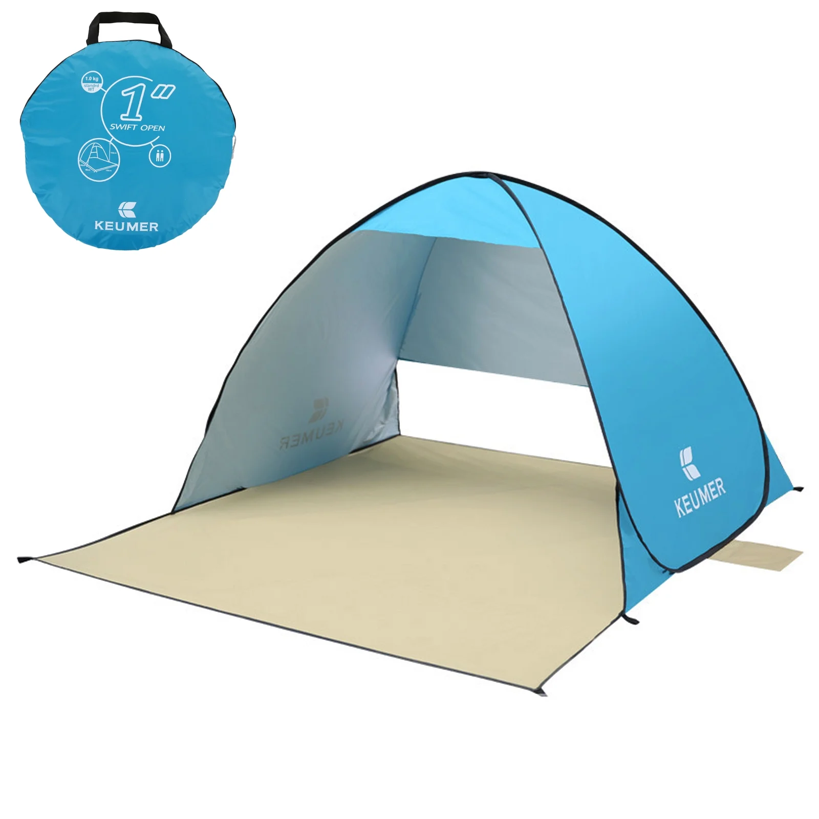 70.9x59x43.3 Inch Automatic Instant Pop-up Beach Tent UV Sun Shelter Cabana for Camping Fishing Hiking Picnic