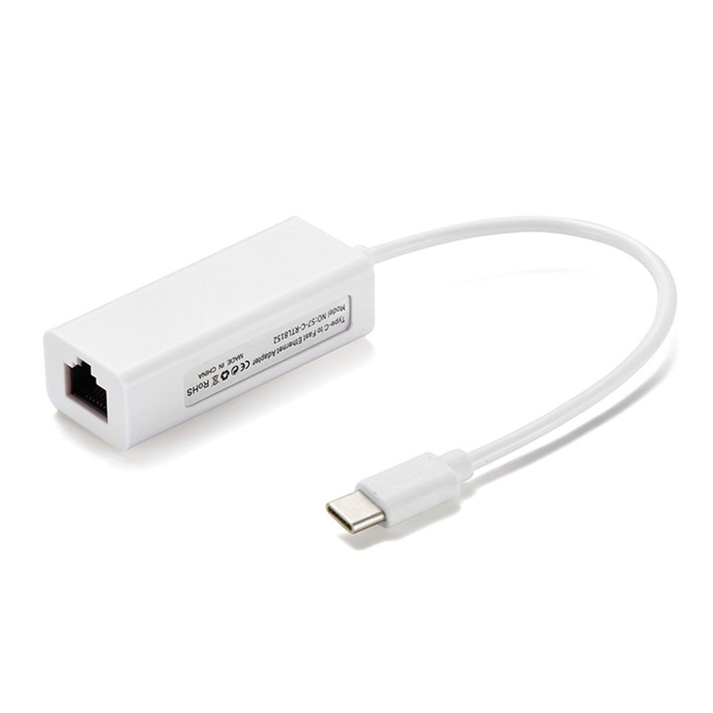 For Windows 10 Computer & Office Ethernet Computer Peripherals Type-C to RJ45 Network Cable Converter USB Hubs Network Adapter WHITE TYPE-C