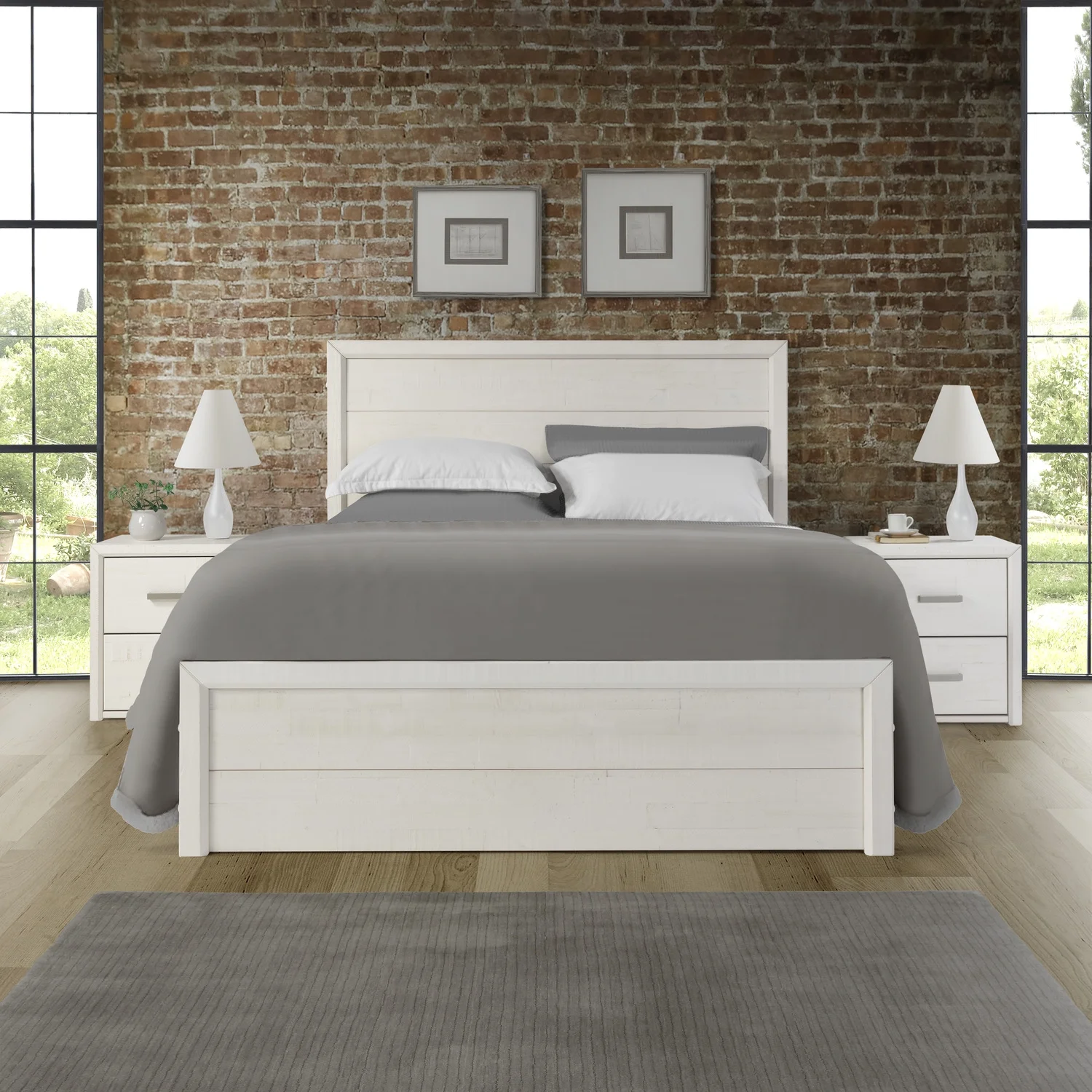 Camaflexi Monterrey Bed - King Size - Shabby White Finish