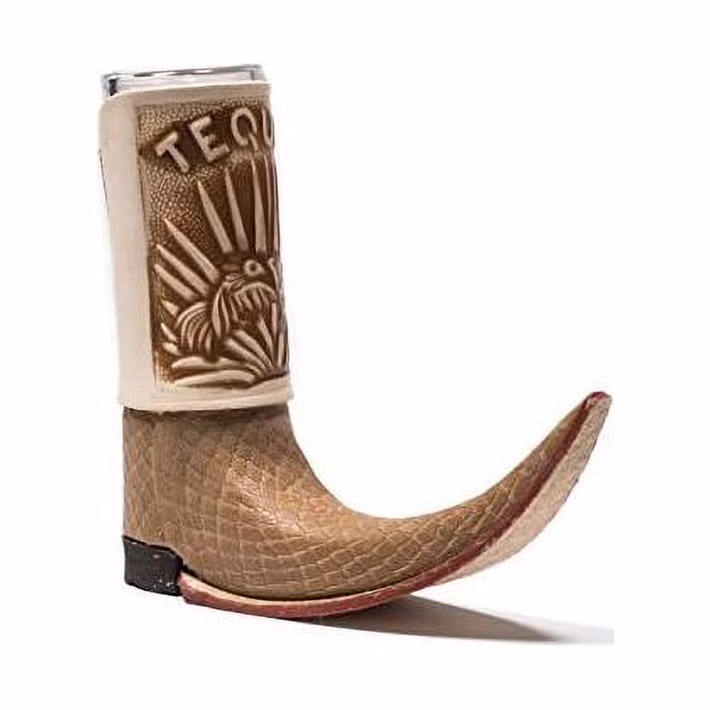 3 Pack ) Mexican Leather Mini Boot Tequila Shot - Original Artisan Bota Tribalera Para Tequila Assorted Colors)