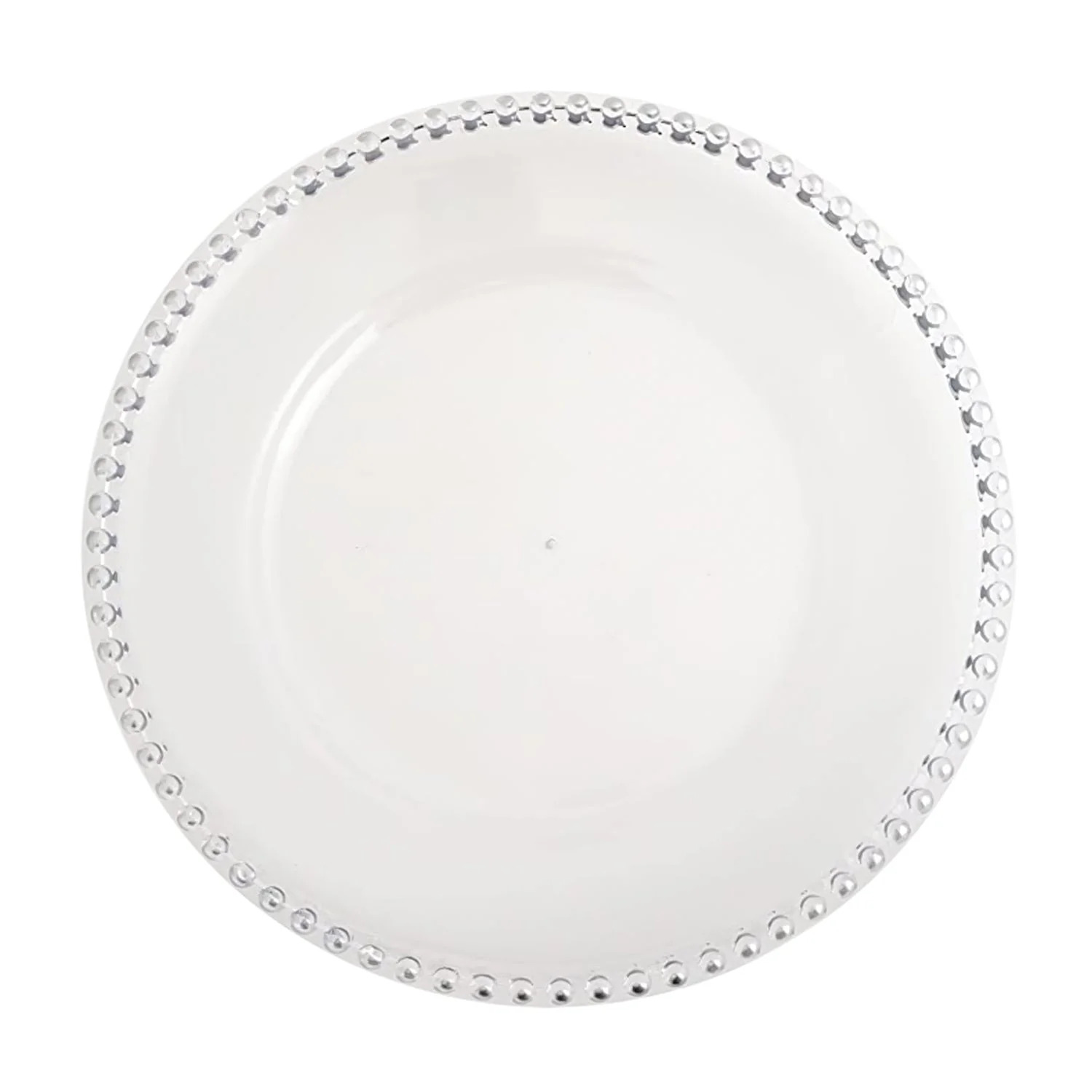 36 Pack | Clear Beaded Plastic Charger Plates