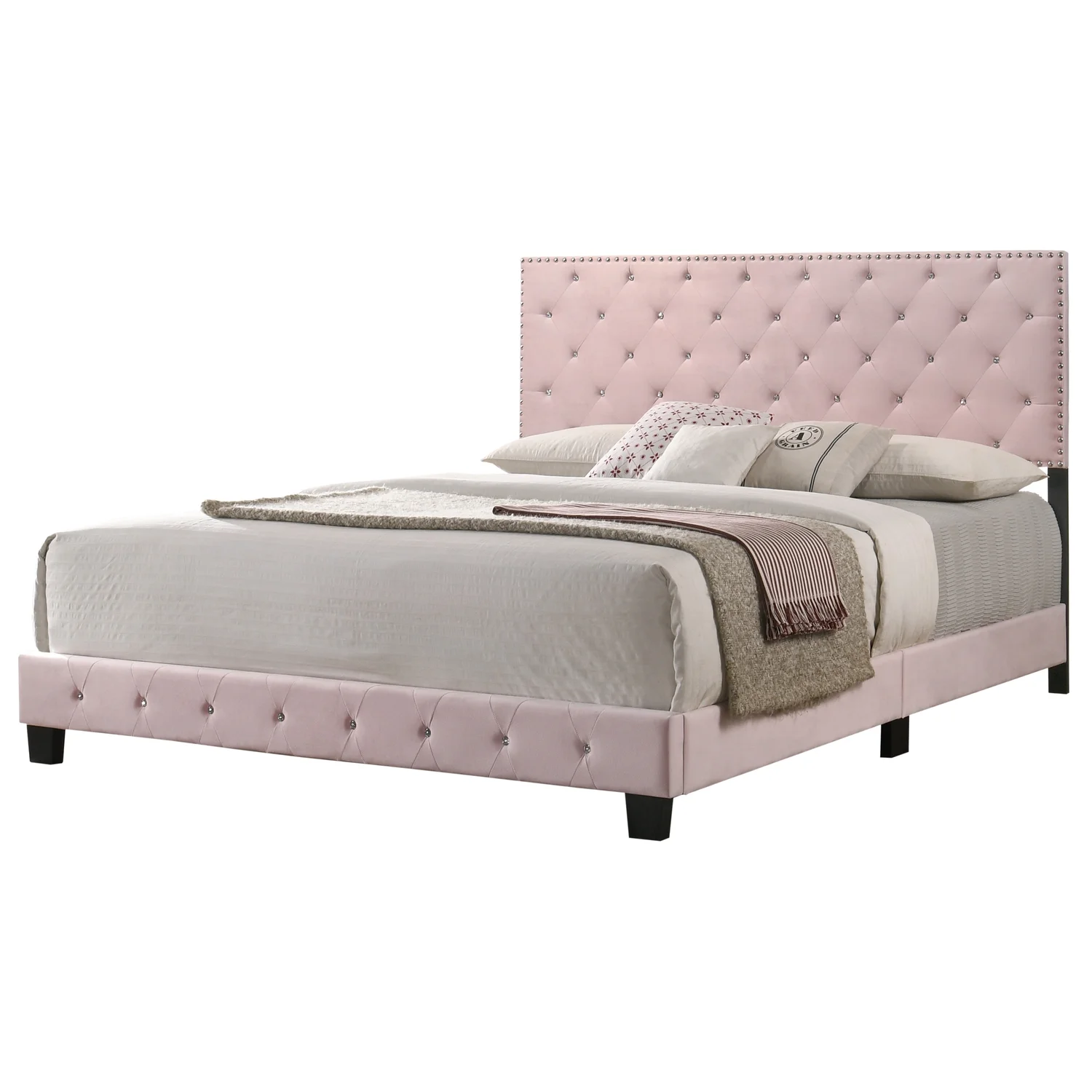 Glory Furniture Suffolk G1406-KB-UP King Bed , PINK
