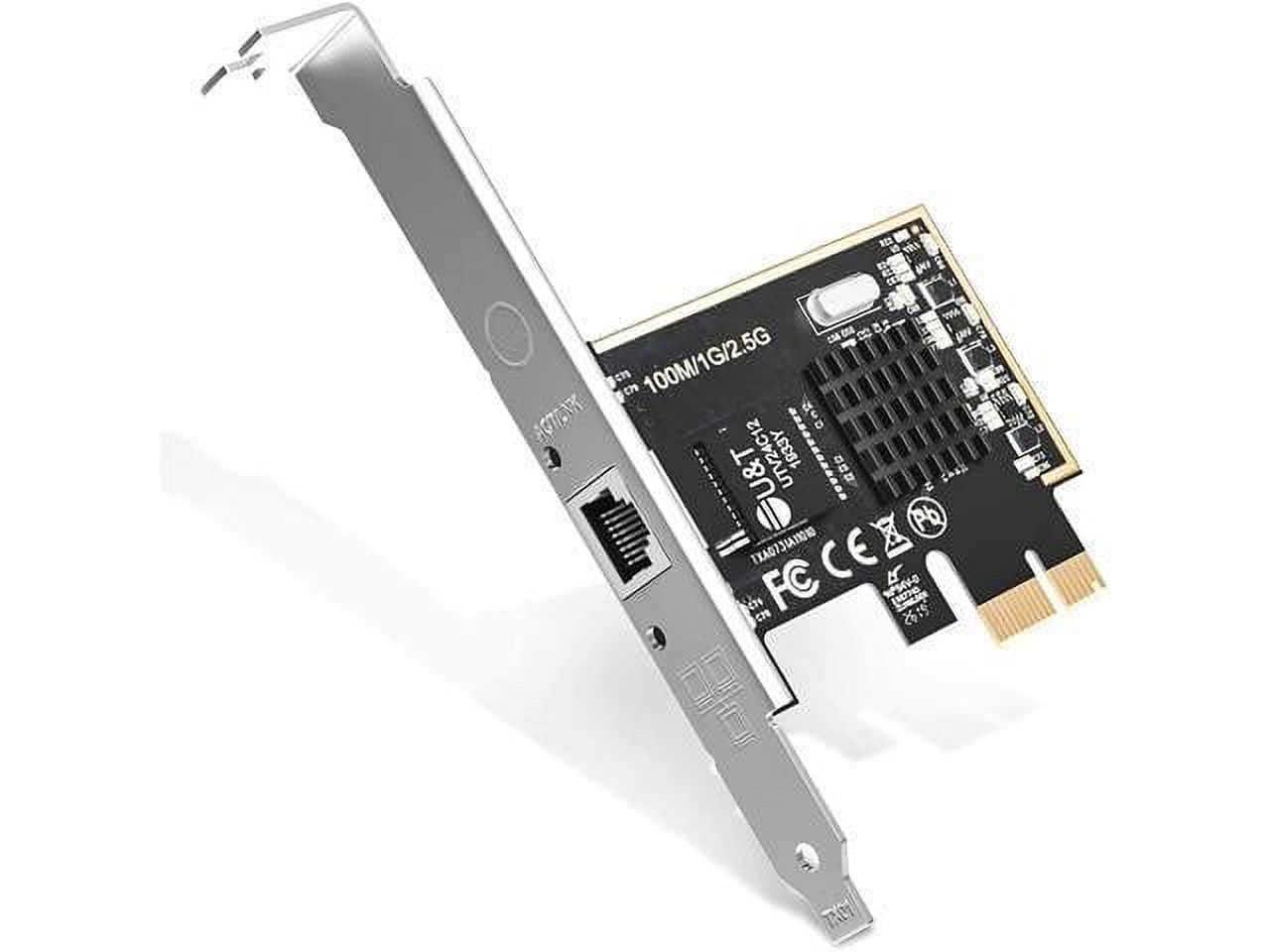 2.5GBase-T PCIe Network Adapter with 1 Port, 2500/1000/100Mbps PCI Express Gigabit Ethernet Card RJ45 LAN Controller Support Windows Server/Windows/Linux, Standard and Low-Profile Brackets Included
