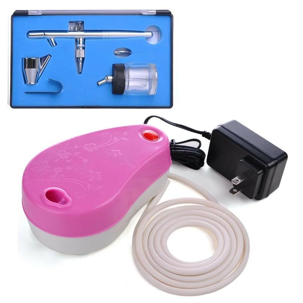 0.35 mm Mini Airbrush Kit Air Compressor Dual Action Siphon Feed Tattoo Nail Art