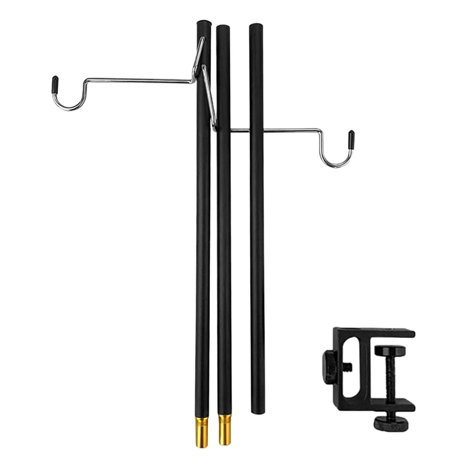 Camping Lamp Pole Outdoor Lamp Post Lightweight Light Stand Hanger Lamp Stand Hook for Outdoor Activities Backpacking Fishing Picnic Garden Double Hook