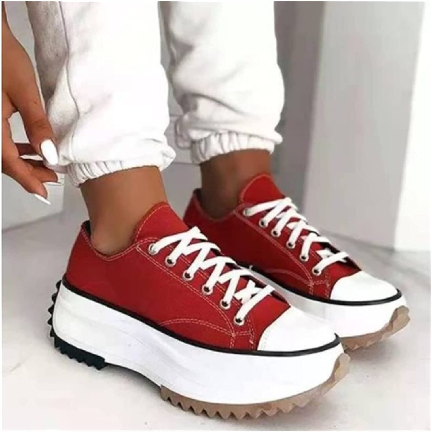 2023 Women Fashion Baseball Casual Canvas Shoes,Womens Platform Walk Sports Casual Shoes Lace-Up Comfy Classic Canvas Slip-on Sneakers Summer Print Lace Up Canvas Tennis Shoes Man Plus Size ( Color :