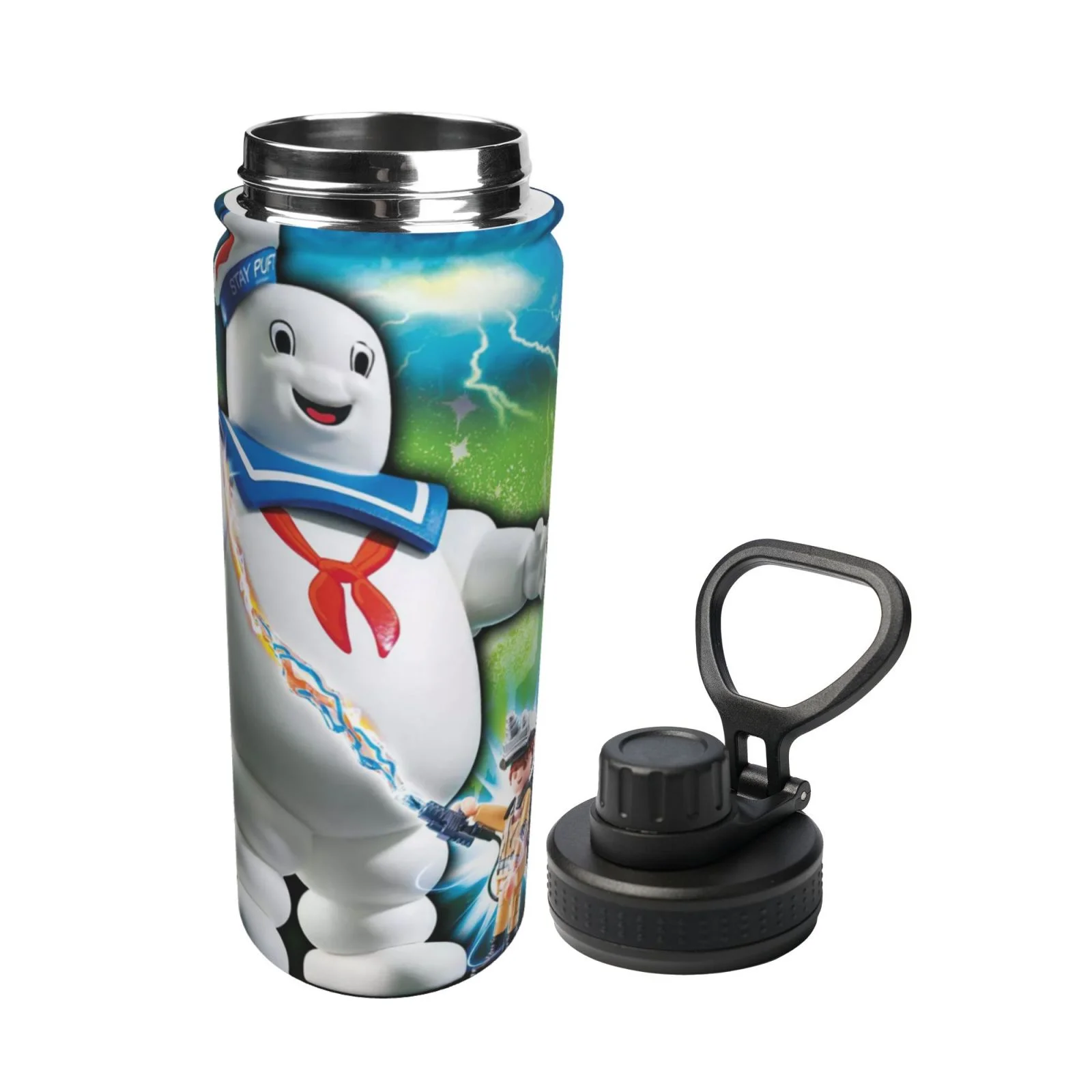 Stay Puft Marshmallow Sports Insulated Water Bottles Kettle Stainless Steel Portable Cup18OZ For Travel Gym School