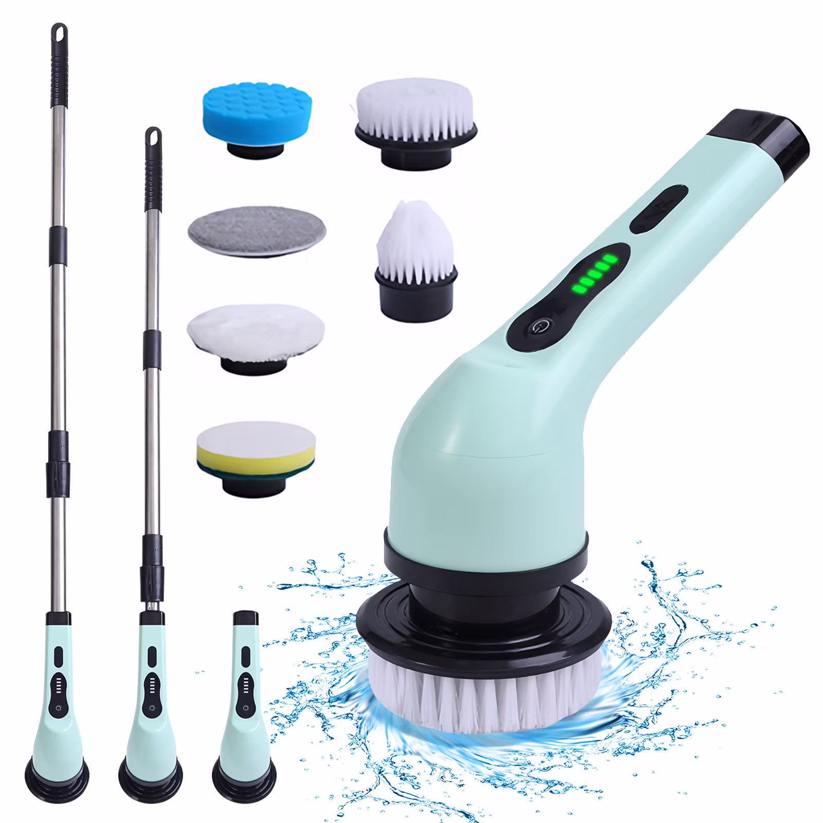 Dazzduo Electric cleaning brush,Brush Dual Speed Brush Scrubber Brush Arm Tile 6 Heads IPX6 Speed Brush Arm Spin Scrubber 6 Arm Tile Floor Dual Speed Scrubber 6 Heads Spin Scrubber