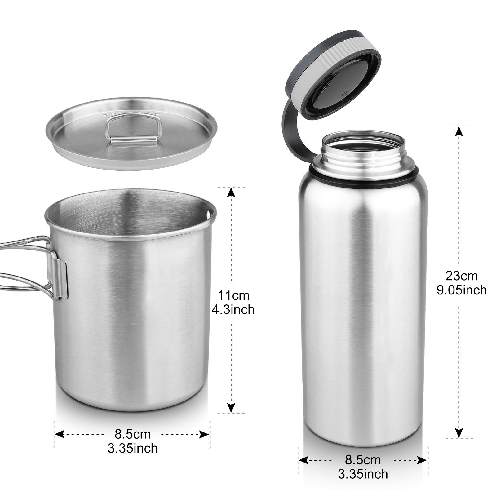 Camping Water Sturdy Cup + Mouth Spreader Bottle Hanger