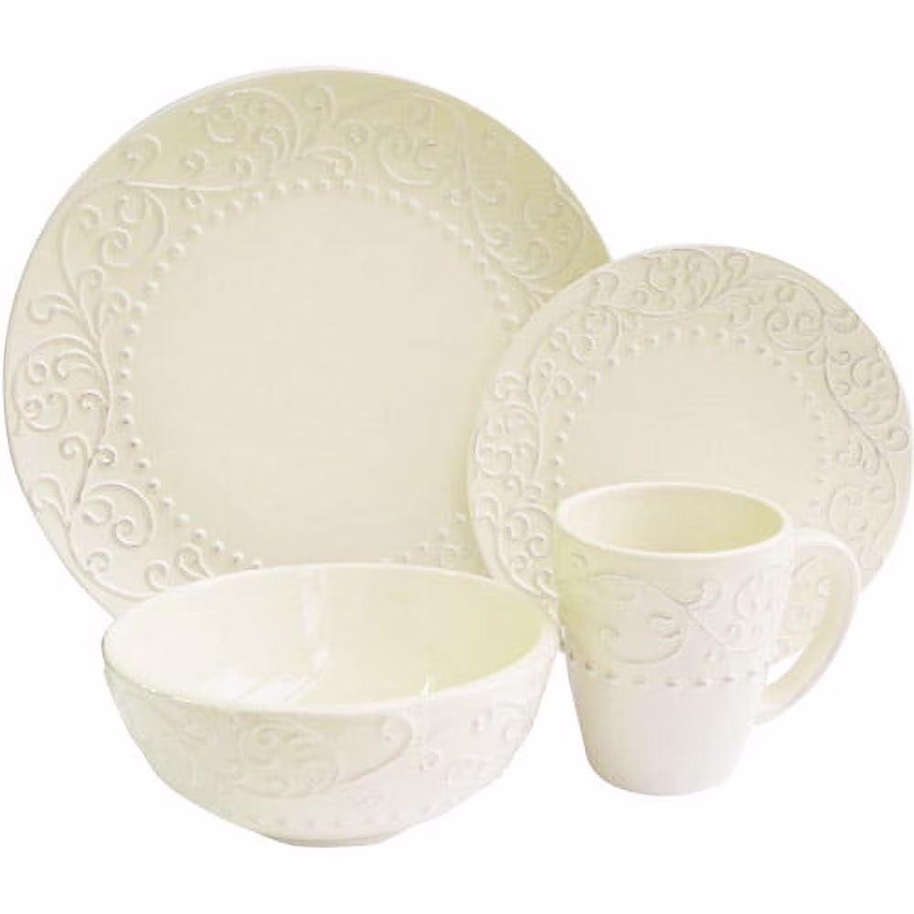 American Atelier Bianca Cream 16-Piece Dinnerware Set