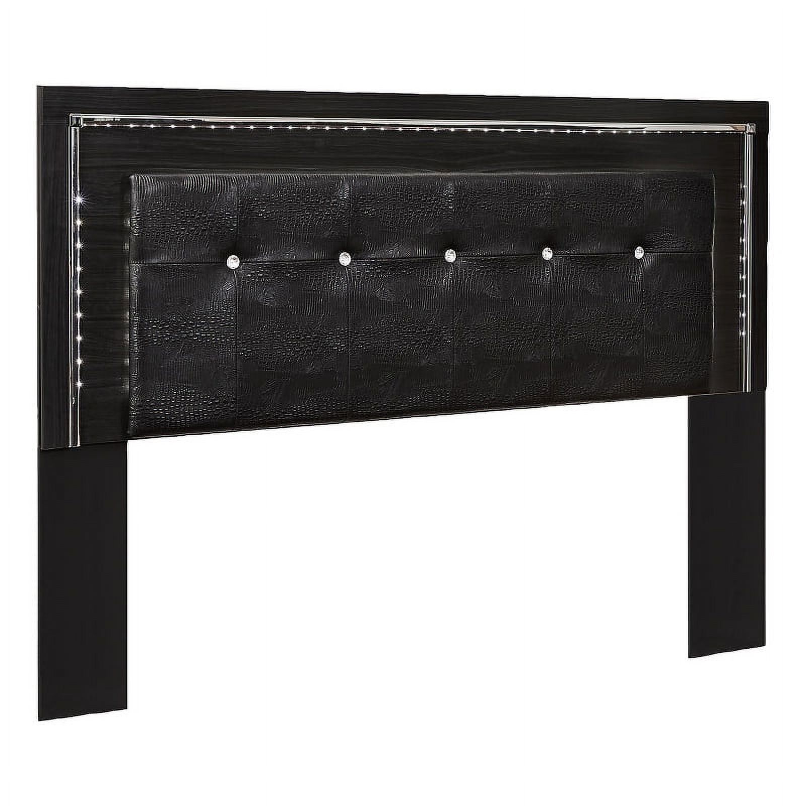 Ashley Furniture Kaydell Faux Leather King Panel Headboard in Black