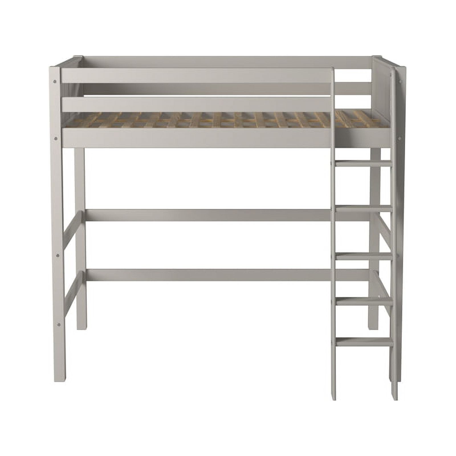 Camaflexi Full Size High Loft Bed - Panel Headboard - Gray Finish