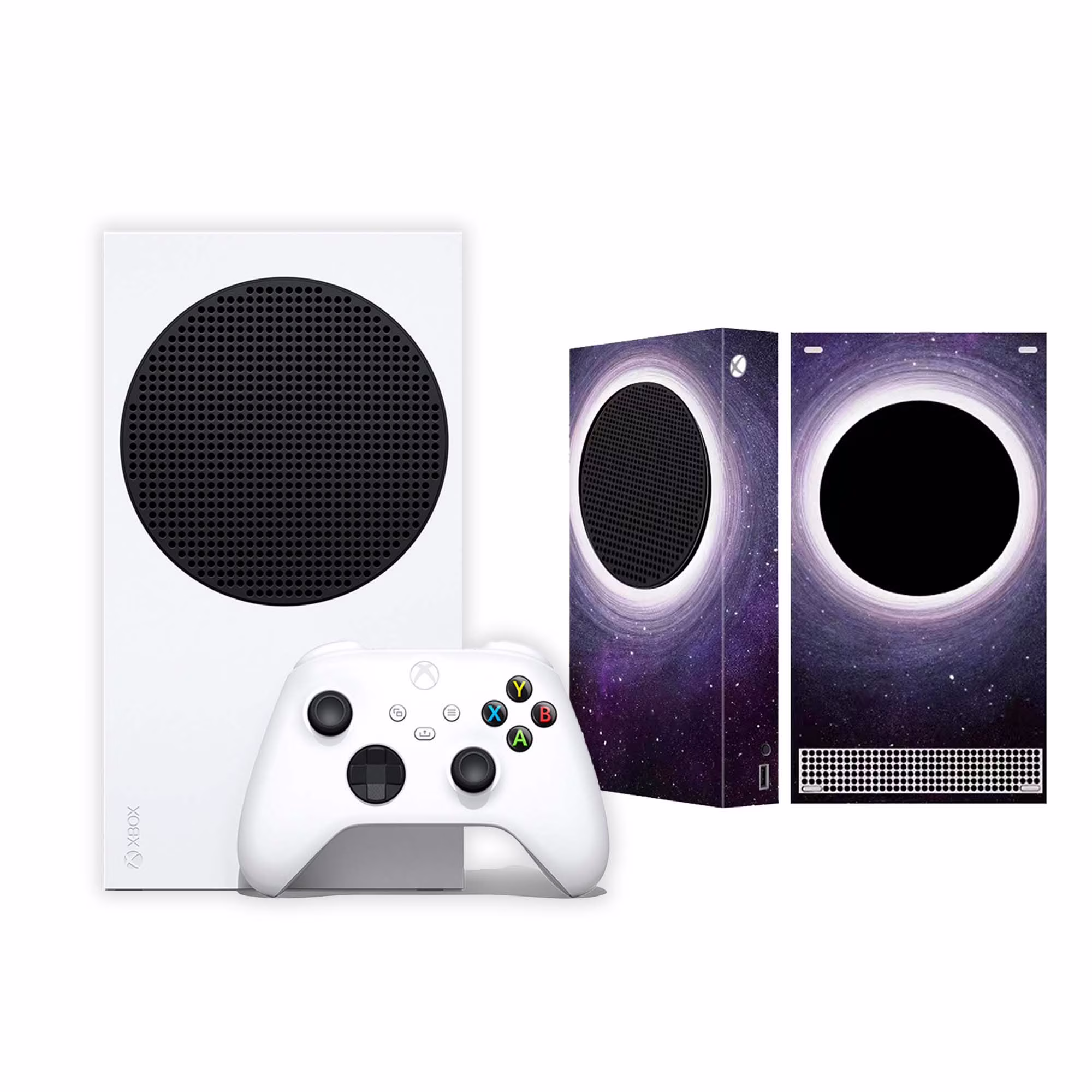 Microsoft Xbox Series S All Digital Gaming Console 512GB Solid State Drive White Xbox Console and Wireless Controller with Mytrix Full Body Skin Sticker - Eclipse