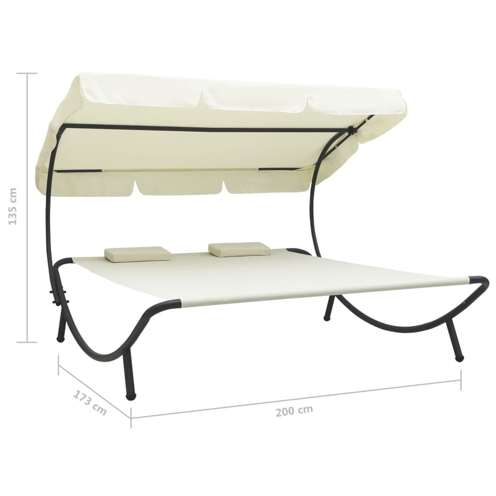 walmeck Patio Bed with Canopy and Pillows White