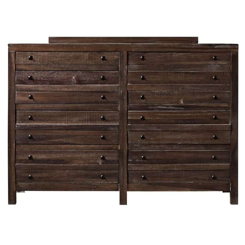 Bowery Hill 8 Drawer Solid Wood Dresser in Java