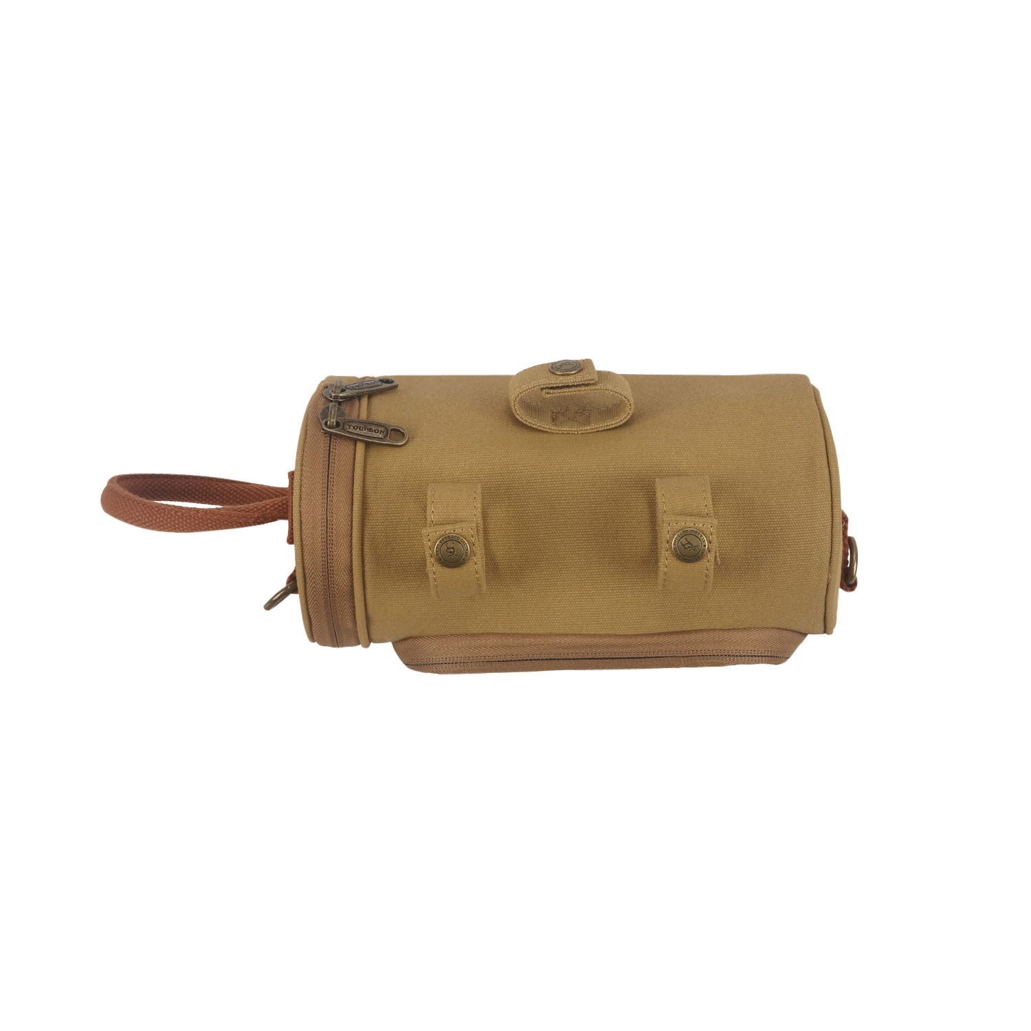 TOURBON Waxed Canvas Retro Bike Canvas Handlebar Bag Bicycle Cycling Case Up to 6.8'' Phone Pouch Holder