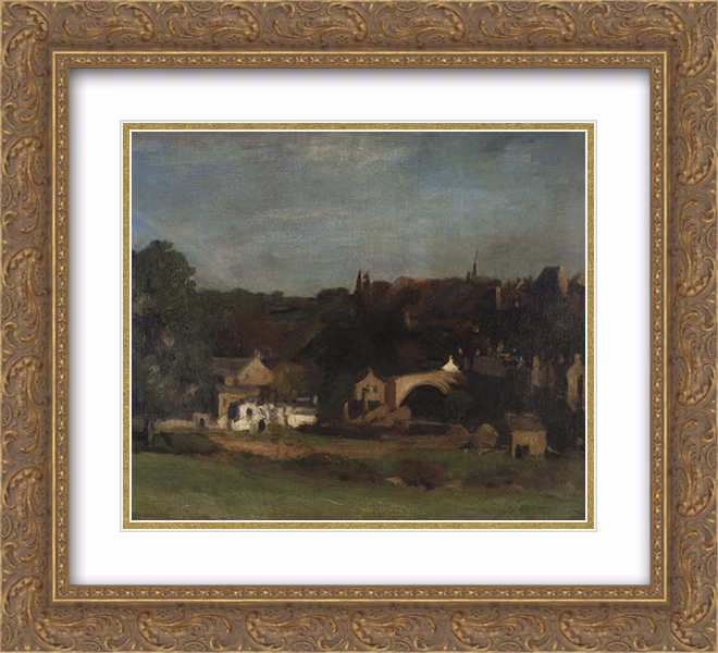 Philip Wilson Steer 2x Matted 22x20 Gold Ornate Framed Art Print 'A View of Barnard Castle, Yorkshire, from the River'