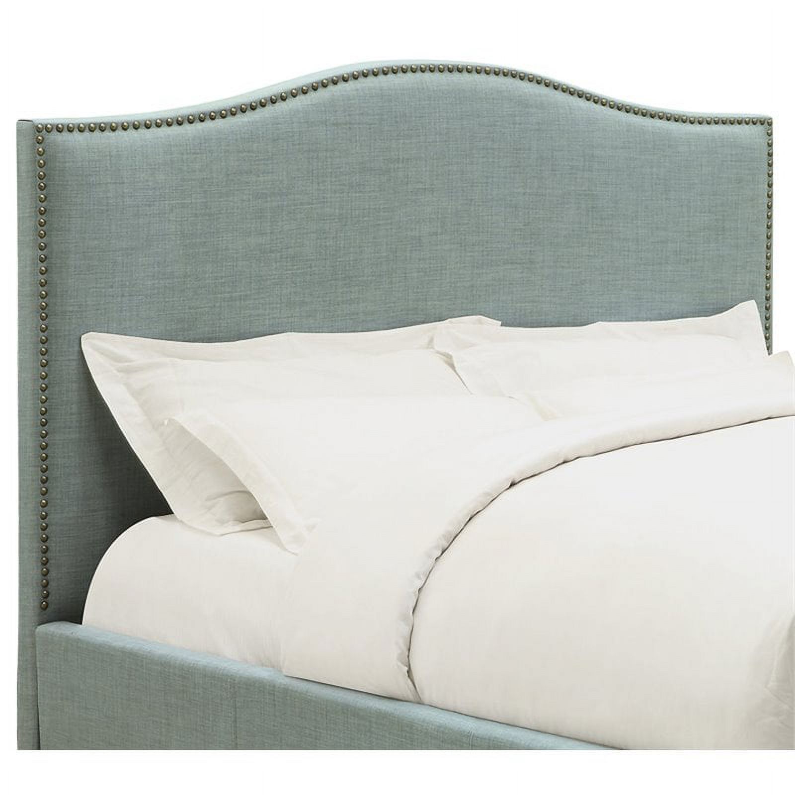 Bowery Hill Traditional Wood Camelback Queen Panel Headboard in Blue bird