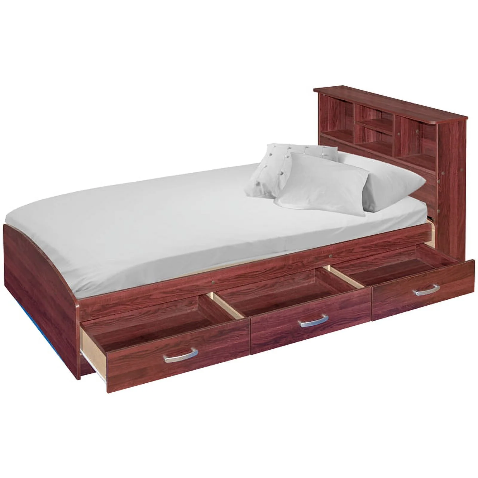 Home Square 3-Piece Set with Twin Bed 4-Drawer Dresser with Lock and Nightstand