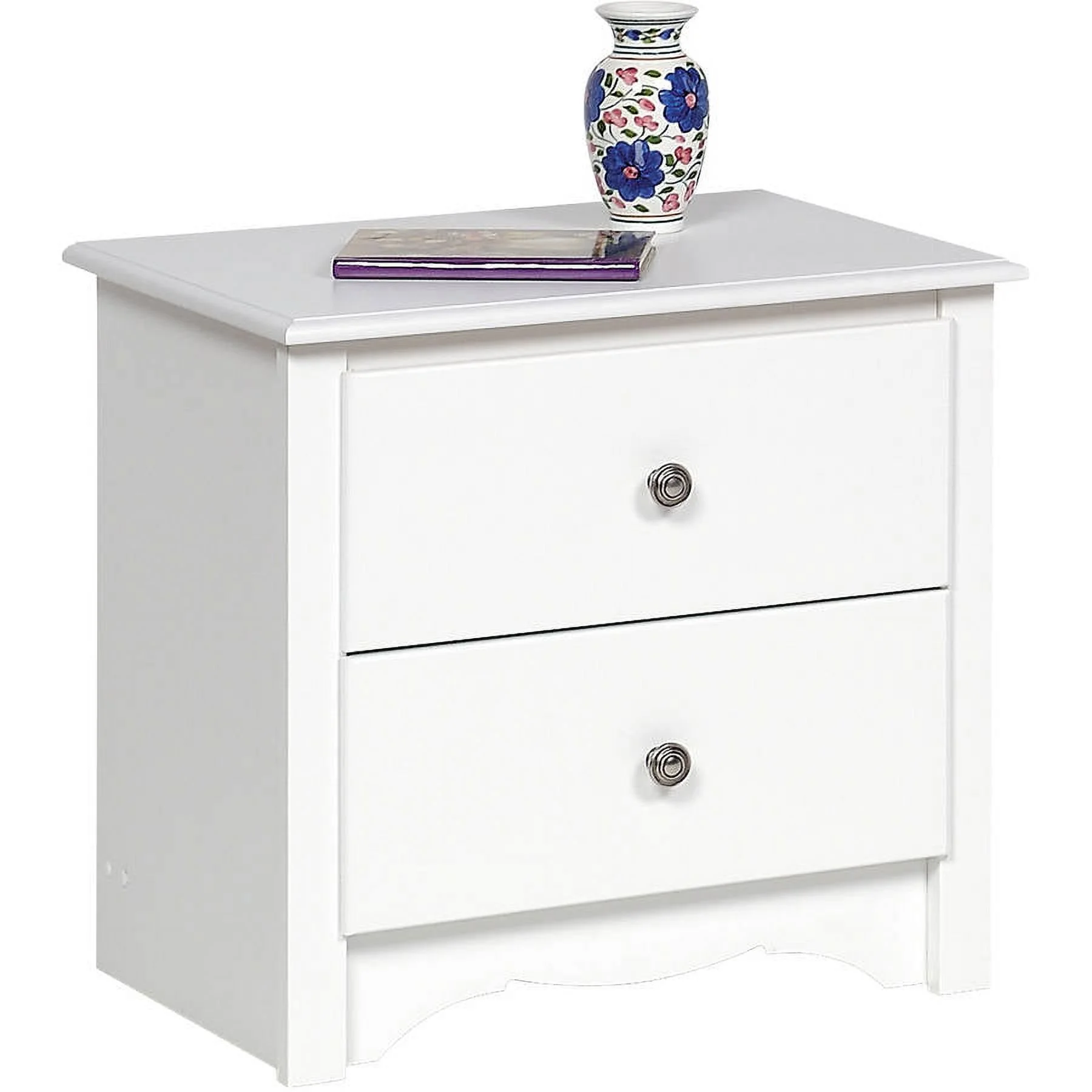 Prepac Monterey 2 Drawer Bedroom Nightstand, White