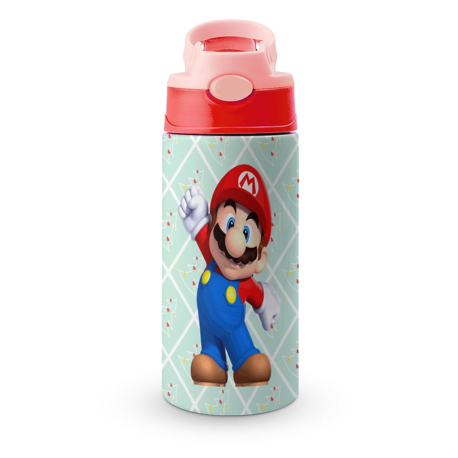 Super Mario Cute Kid's Insulated Water Bottle With Straw Vacuum Stainless Steel Cup Leak-Proof Children Toddler Thermoses