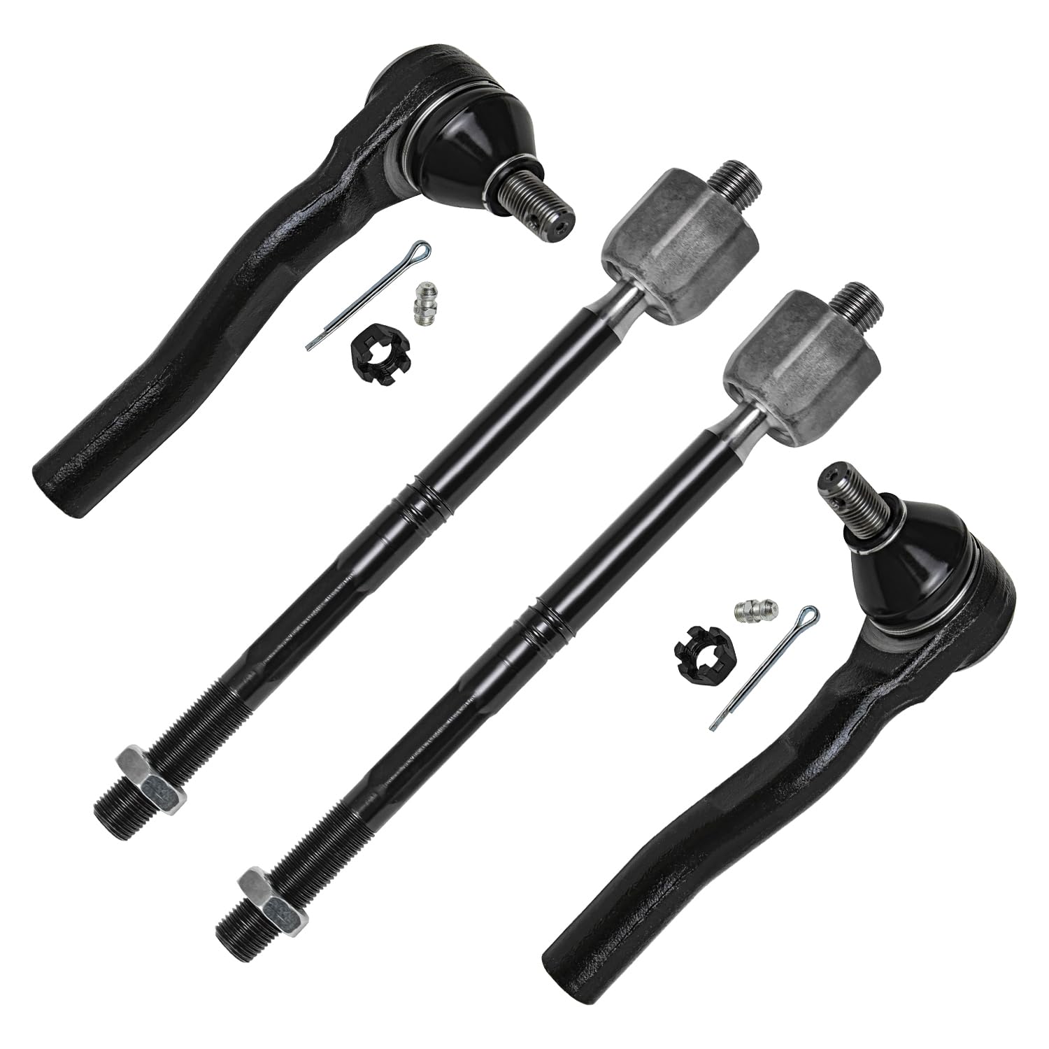 Detroit Axle - Front Inner & Outer Tie Rods Replacement for 2013 2014 2015 Chevrolet Malibu [With Electronic Ride And Handling Suspension] - 4pc Set