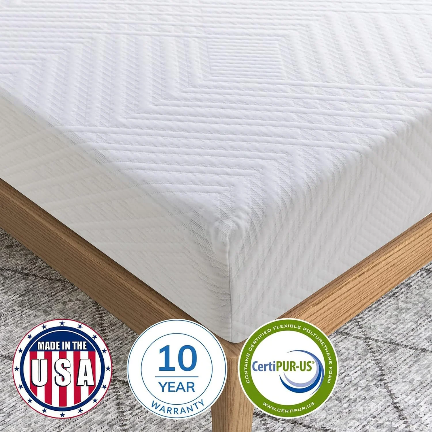 8 Inch Queen Mattress In A Box, Gel Memory Foam Mattresses Made In For Queen Bed, Medium Firm, White