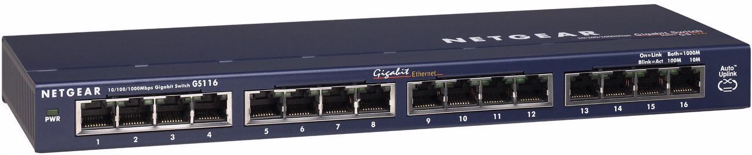 NETGEAR 16-Port Gigabit Ethernet Unmanaged Switch (GS116NA) - Desktop or Wall Mount, and Limited Lifetime Protection