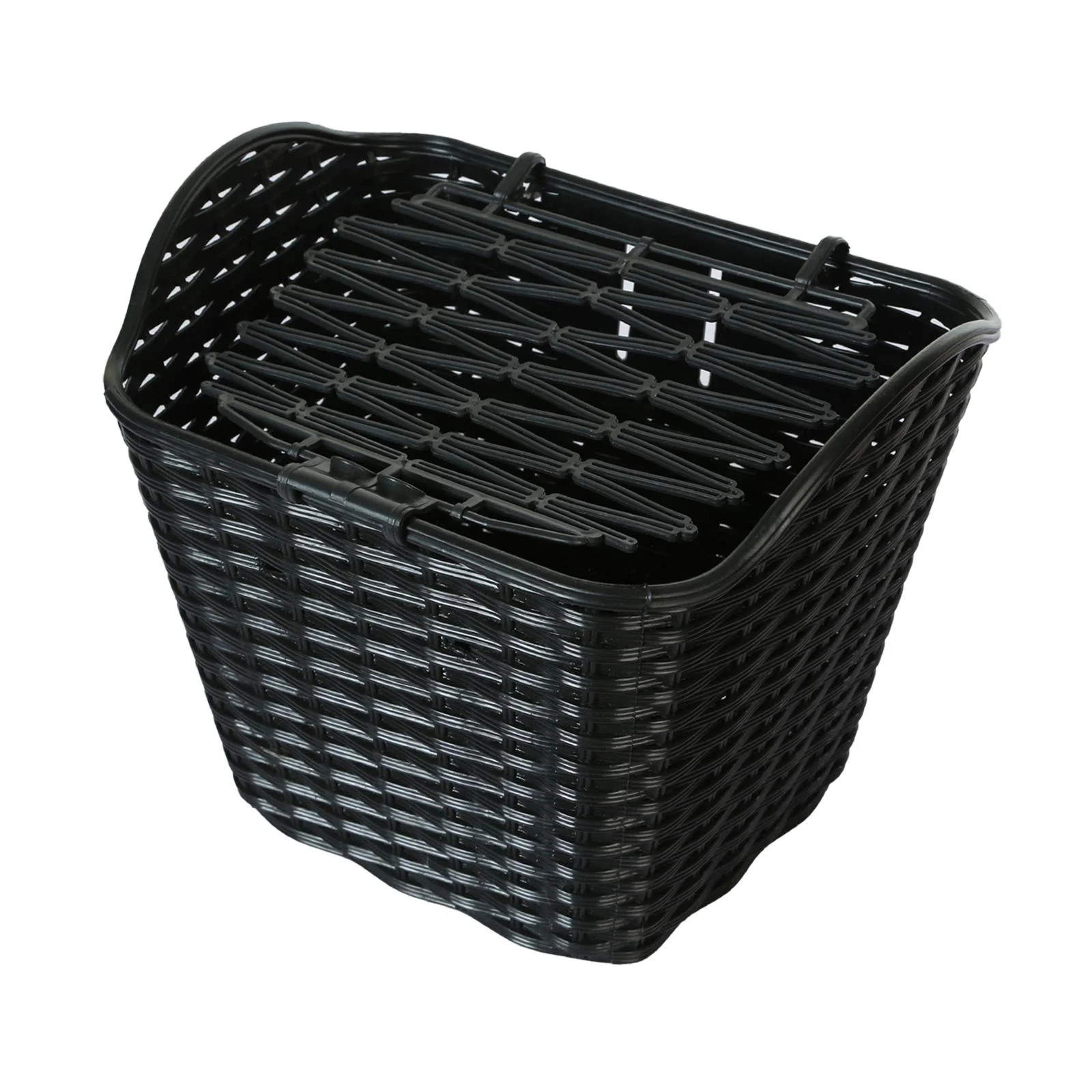 Bike Front Basket Storage Basket with Cover Portable Carrier Pannier Easy to Install Cycling Basket Bike Basket for Cycling Accs Black