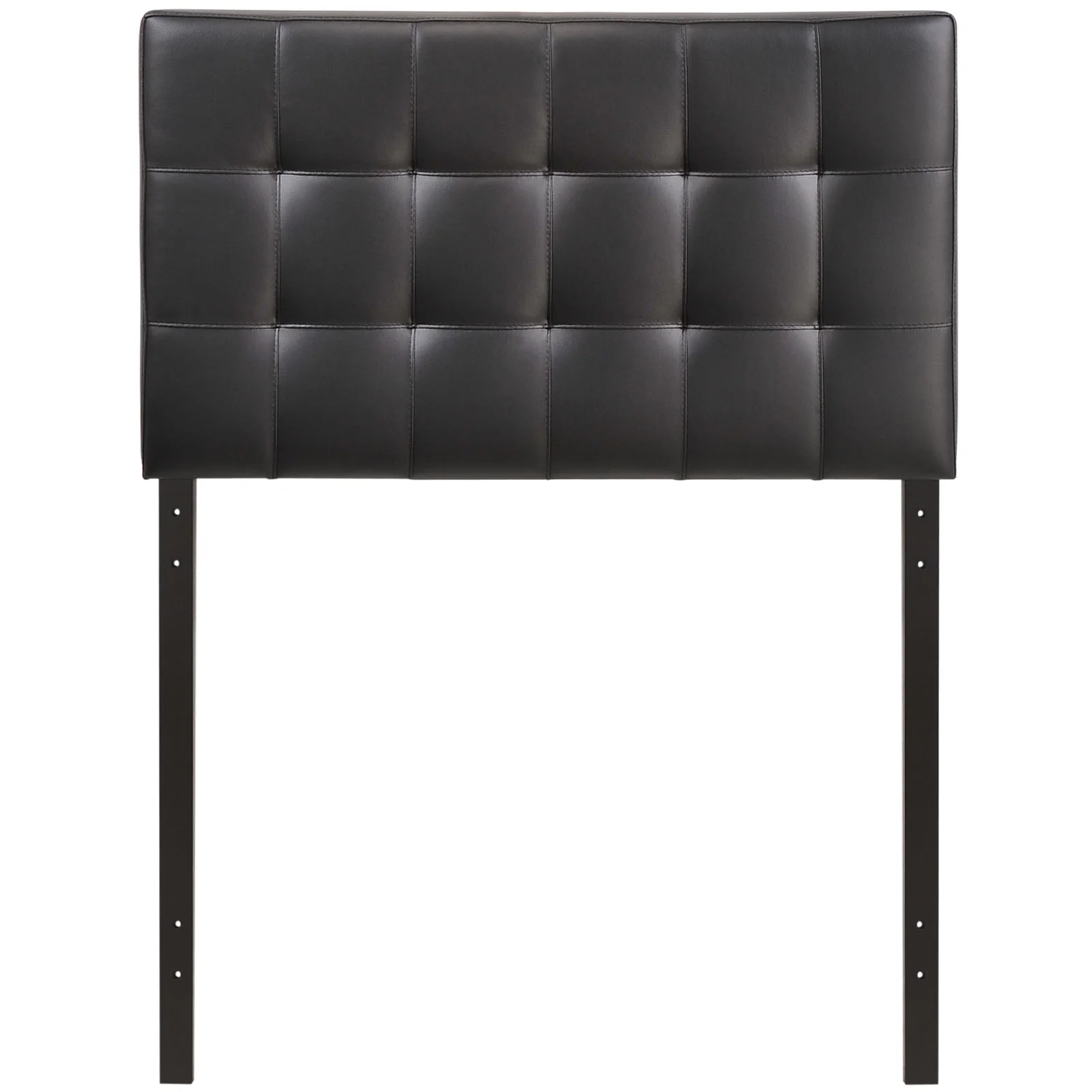 Modern Contemporary Twin Size Vinyl Headboard, Black Faux Leather