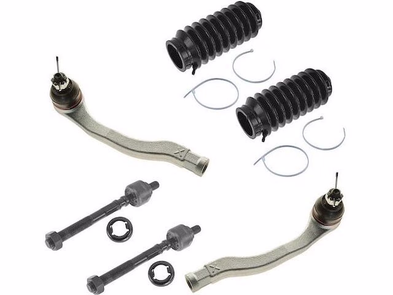 Tie Rod End and Steering Bellows Kit 6 Piece - Compatible with 1996 - 2000 Honda Civic 1997 1998 1999