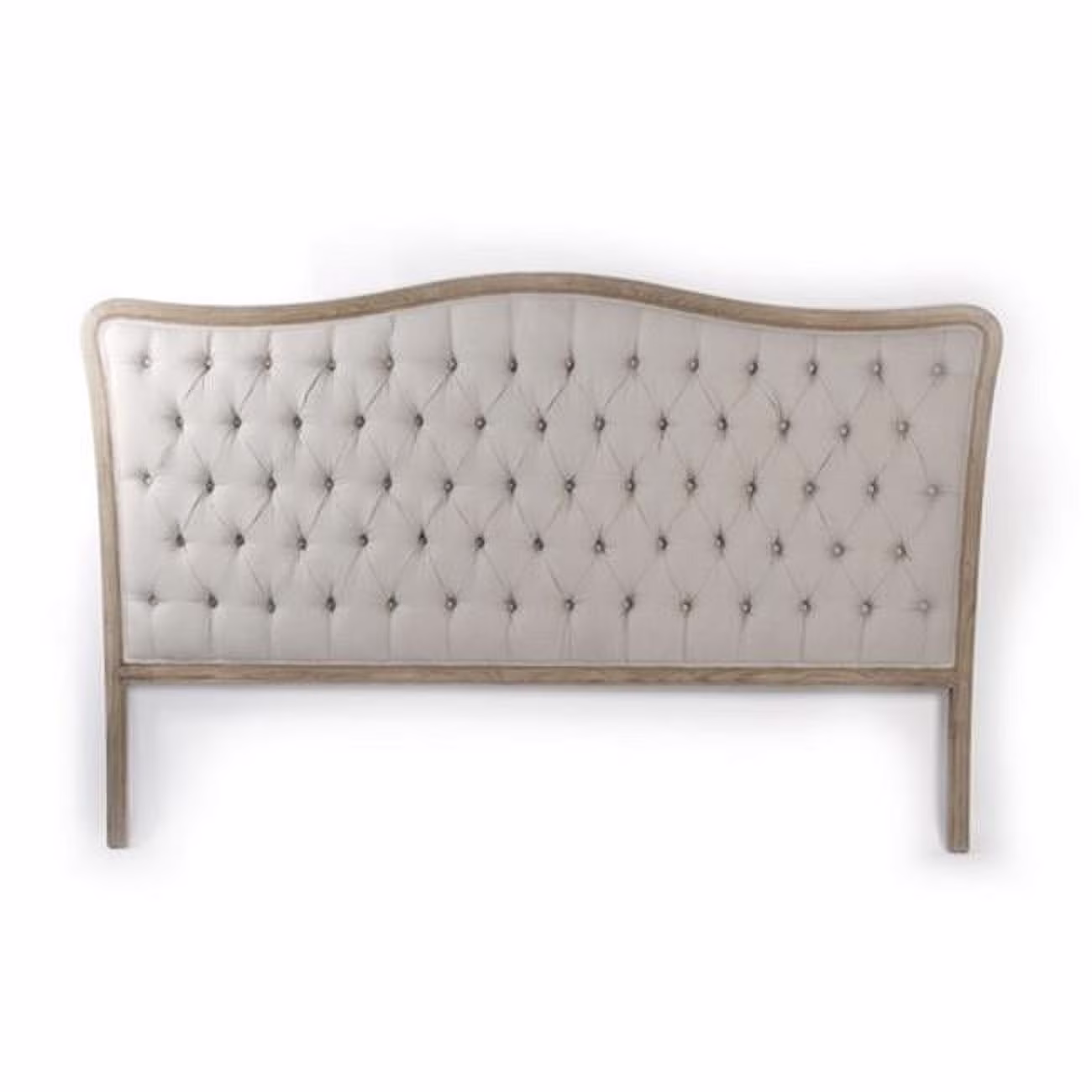 Zentique CL042 King E255 A003 Maison Tufted Headboard- King - Natural Linen - 84.5 x 53.5 x 1.75 in.