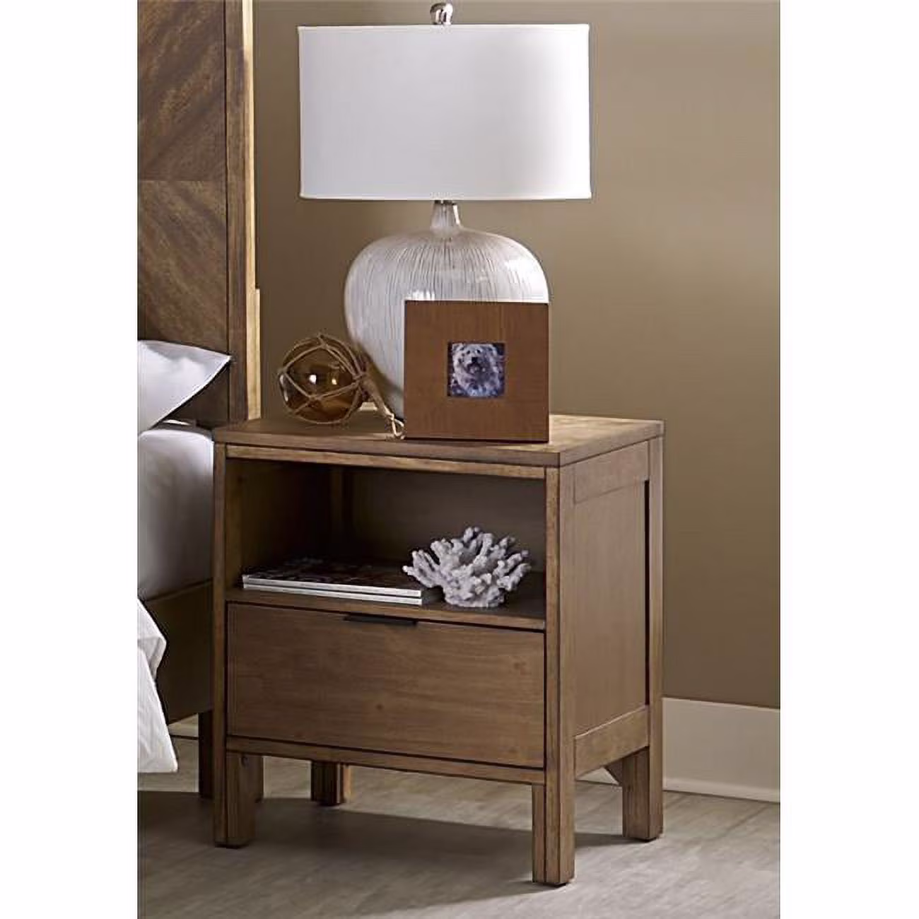 Progressive Furniture  Strategy Distressed Jute Nightstand