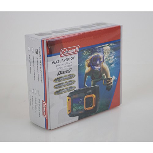 Refurbished Coleman 2V9WP-Y Duo2 Dual-Screen Waterproof 20MP Digital Camera
