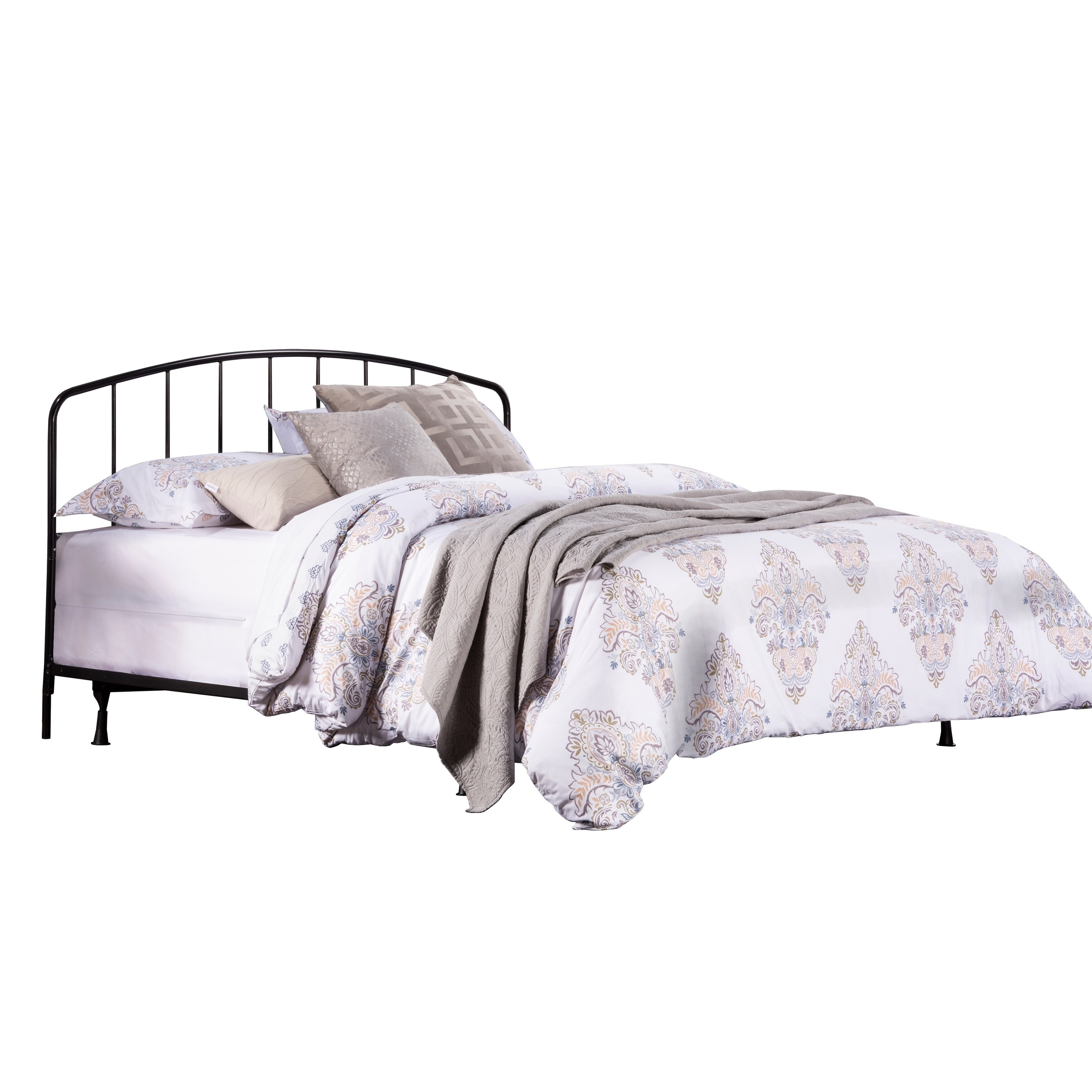 Carbon Loft  Cronkite Black Metal Arched Spindle Headboard w/ Bed Frame King