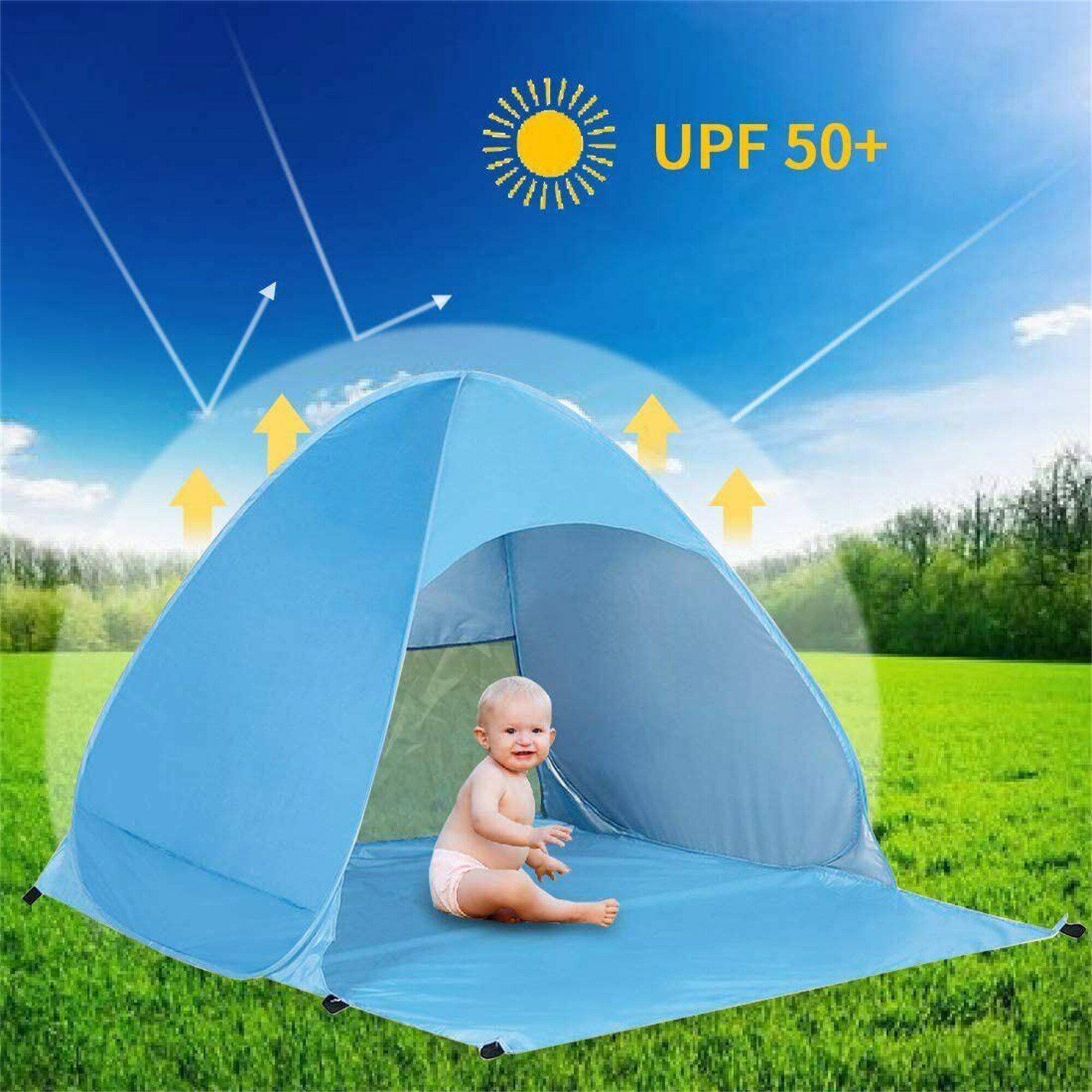 BESTCOSTY Pop Up Beach Tent for 1-3 Person for UV Sun Protection Waterproof
