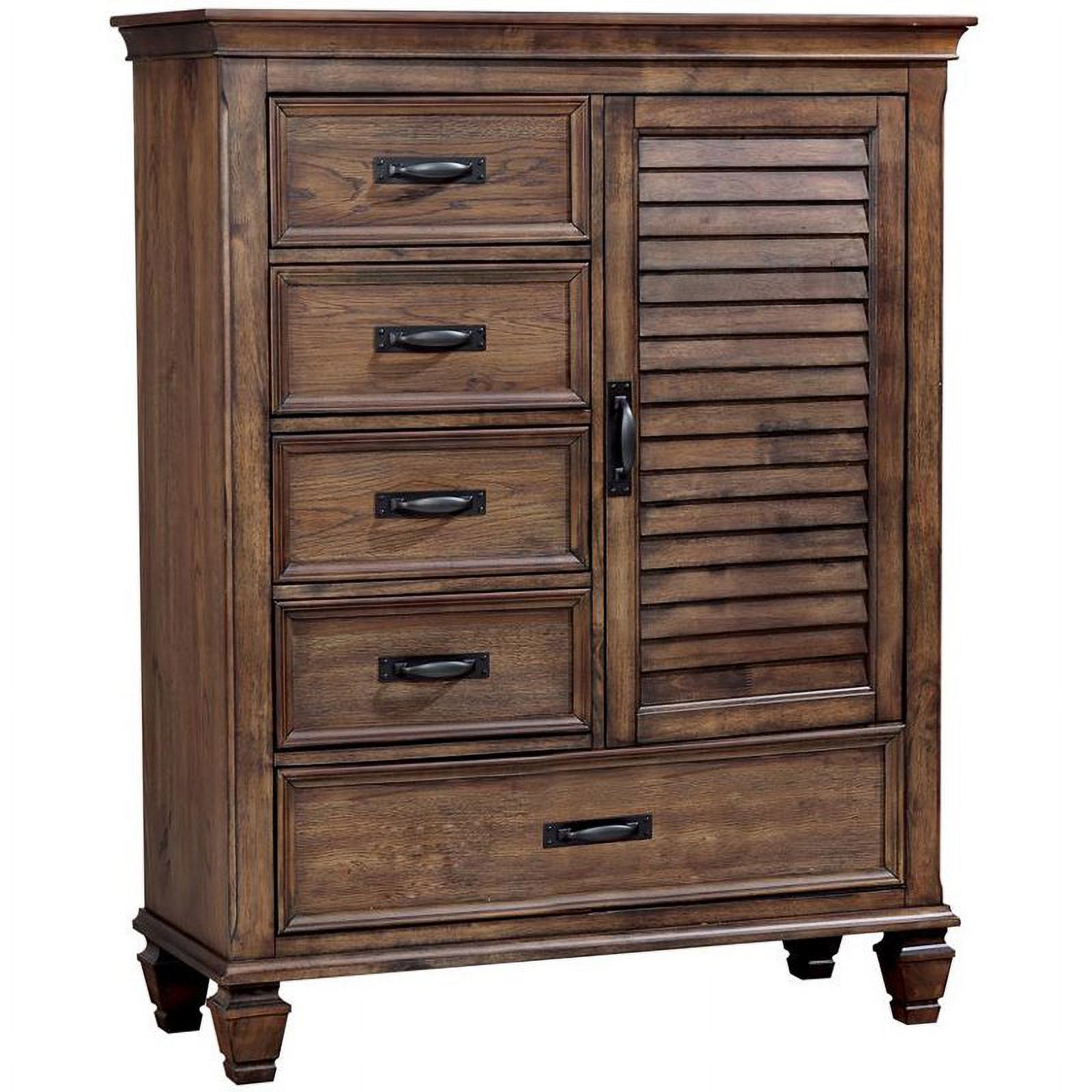 Franco 5-drawer Door Chest Burnished Oak
