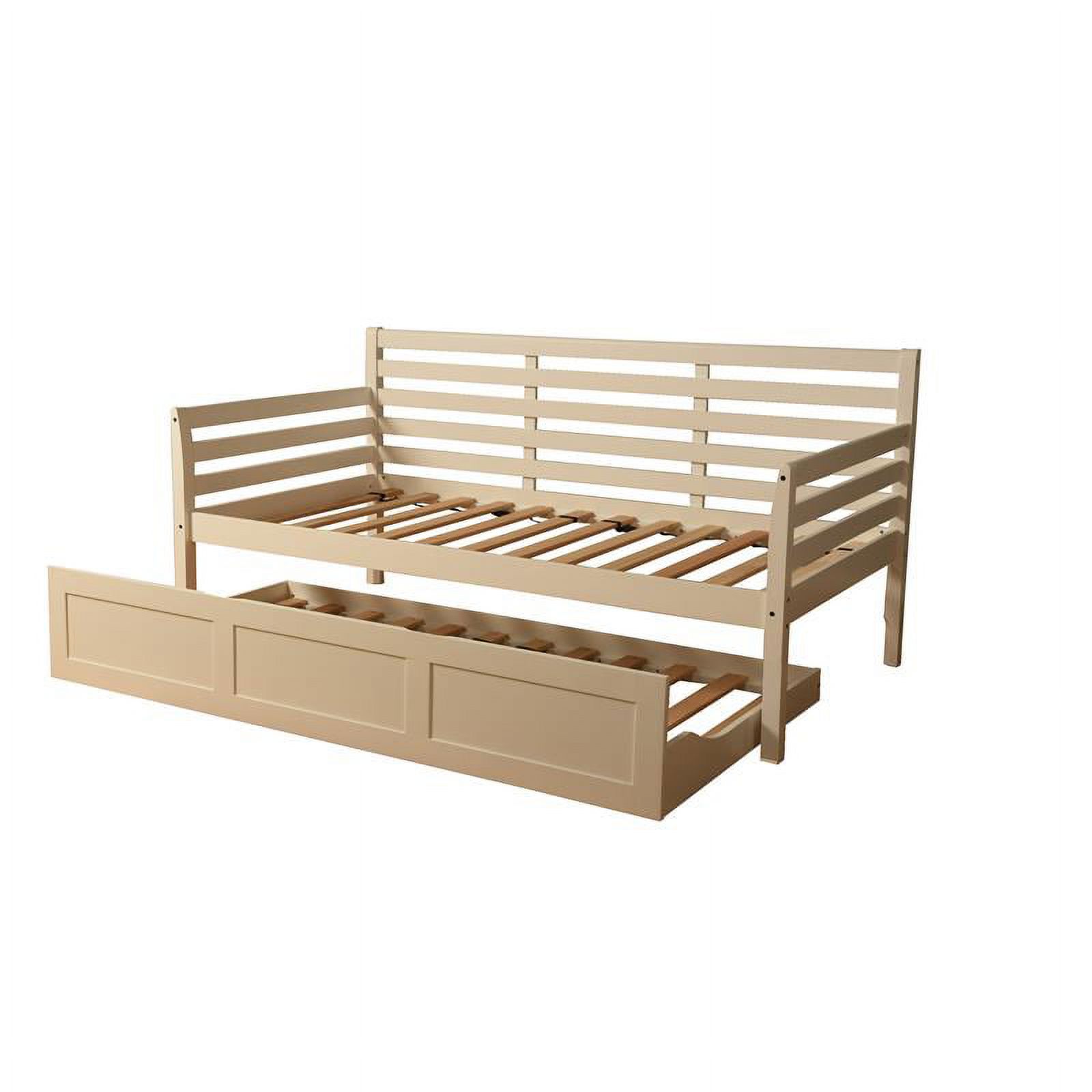 Kodiak Furniture Boho Wood Daybed with Trundle in White Finish