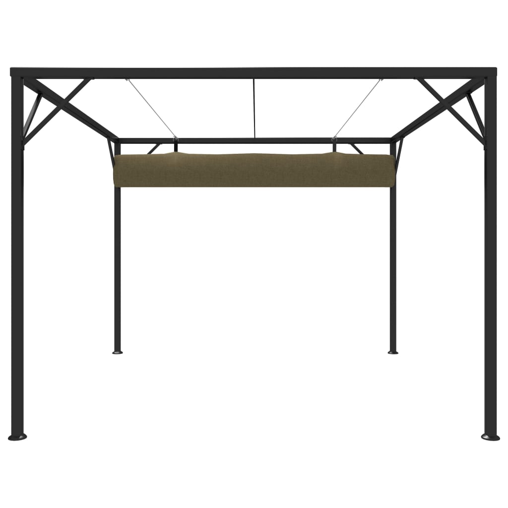 Garden Gazebo with Retractable Roof 9.8'x9.8' Taupe 0.6 oz/ft2