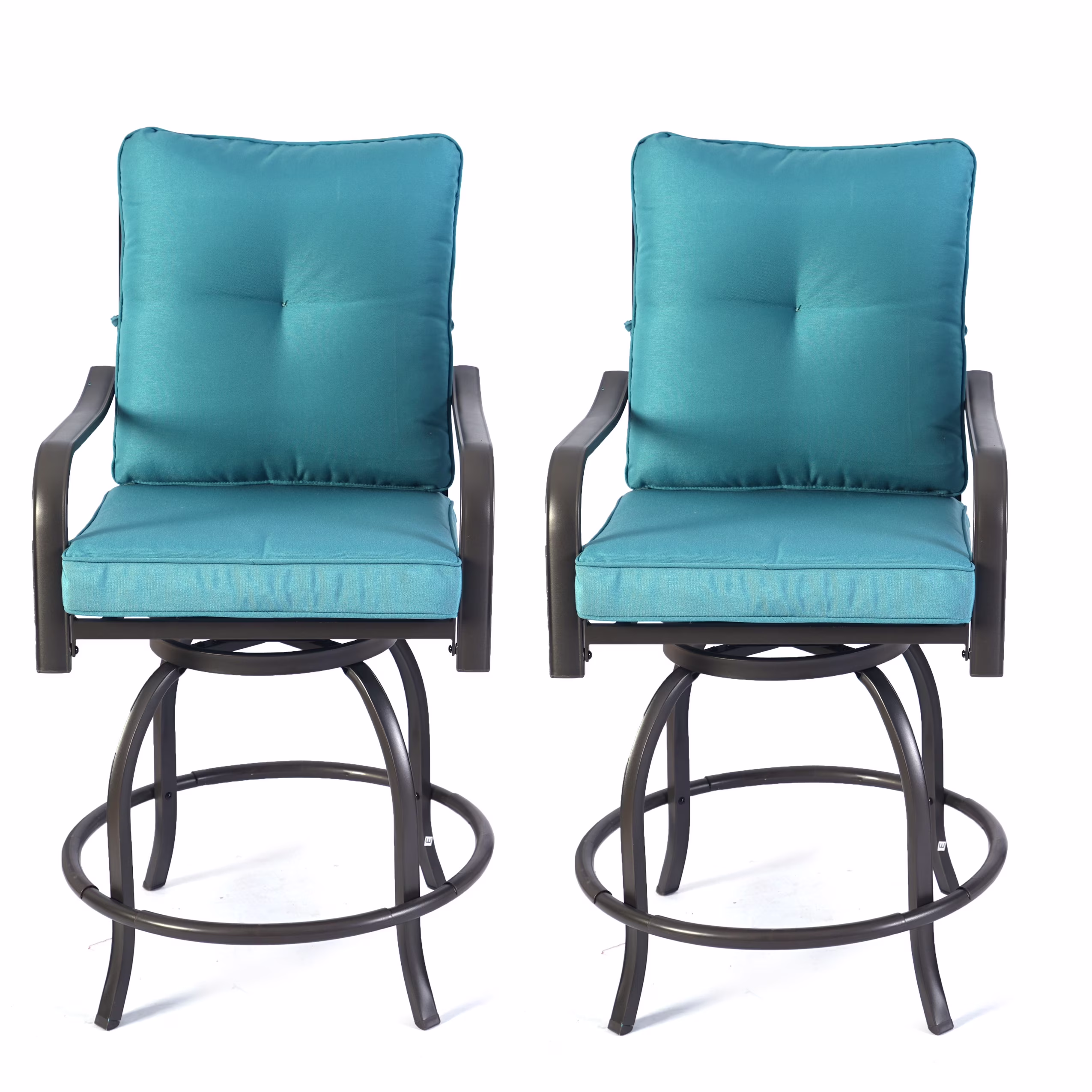 Kozyard Isabella High Swivel Bar Stools/Chair Set for Home Patio, Back Yard, Cafes, Bistro, Restaurants and Chic Bars (Aqua)