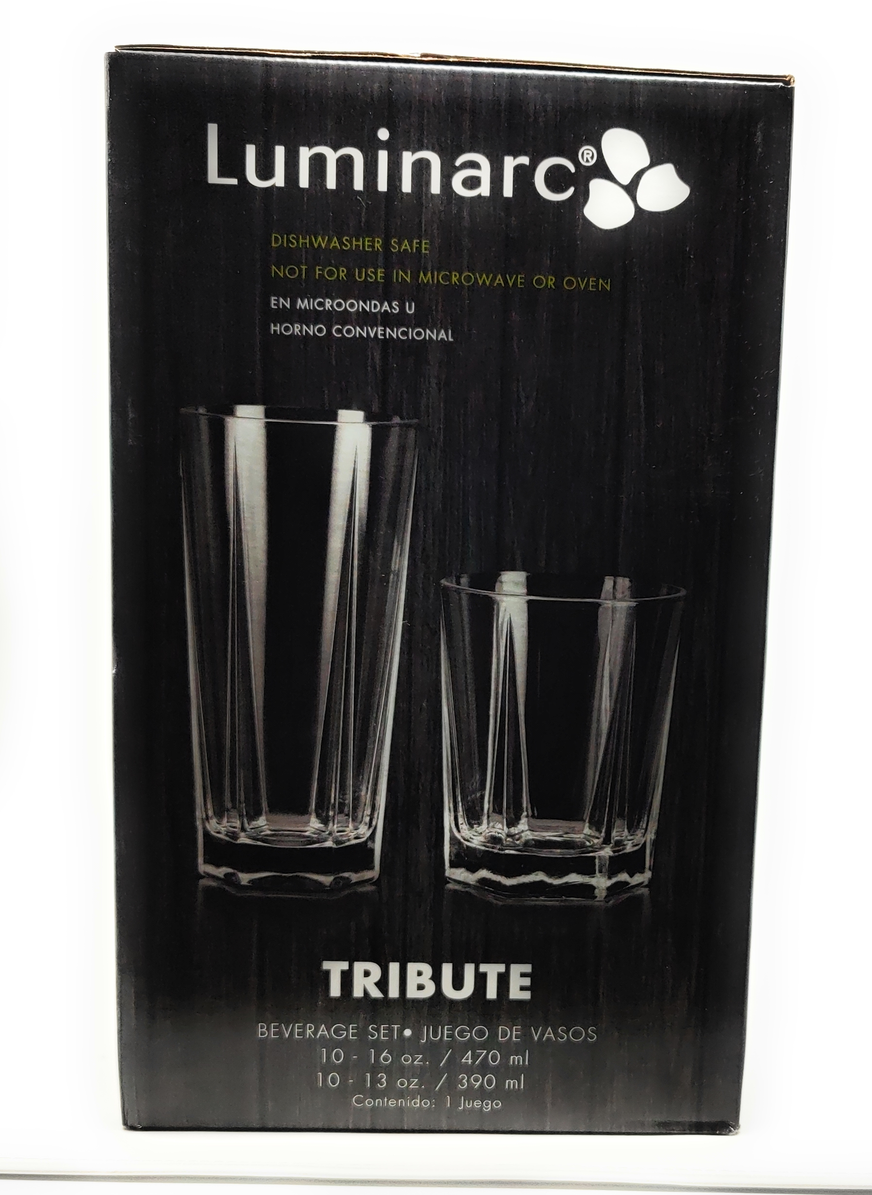 Luminarc Tribute 20-Piece Clear Drinking Glasses and Tumbler Set: 10 - 13 oz. and 10 - 16 oz. Glasses
