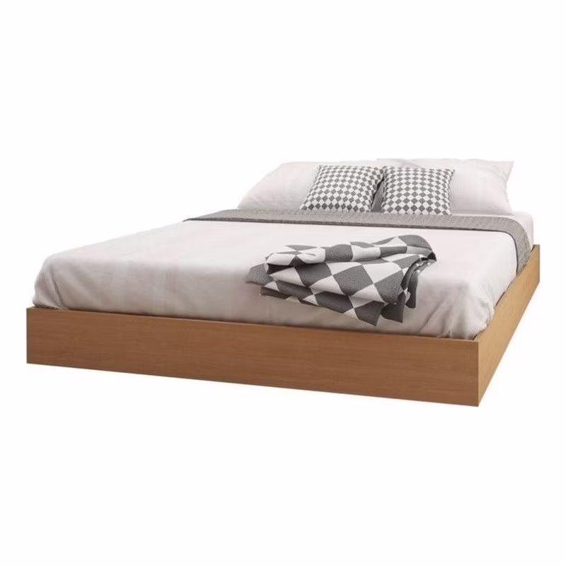 Atlin Designs Modern Wood Queen Platform Bed with Slats in Natural Maple