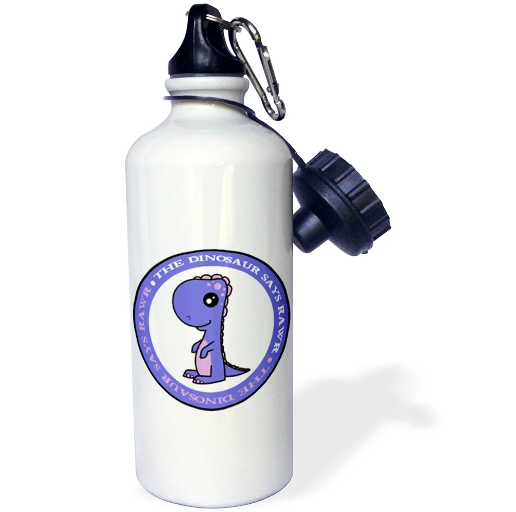 3dRose The Dinosaur Says Rawr, Sports Water Bottle, 21oz