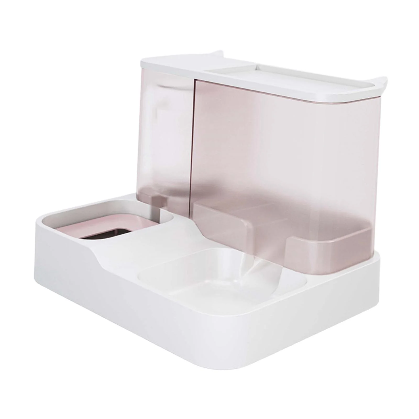 Pet Automatic Feeder Waterer, Water Bottle Food Bowls Drinking Fountain Feeding Product Container for dogs Supplies Kitten Supplies Pink