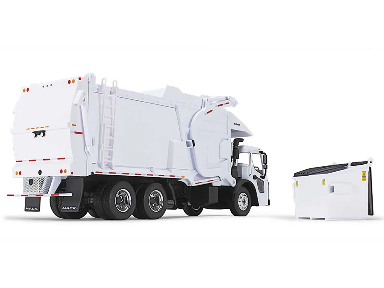 First Gear 1/34 White Mack LR w/ McNeilus Meridian Front Loader & Dumpster 10-4235